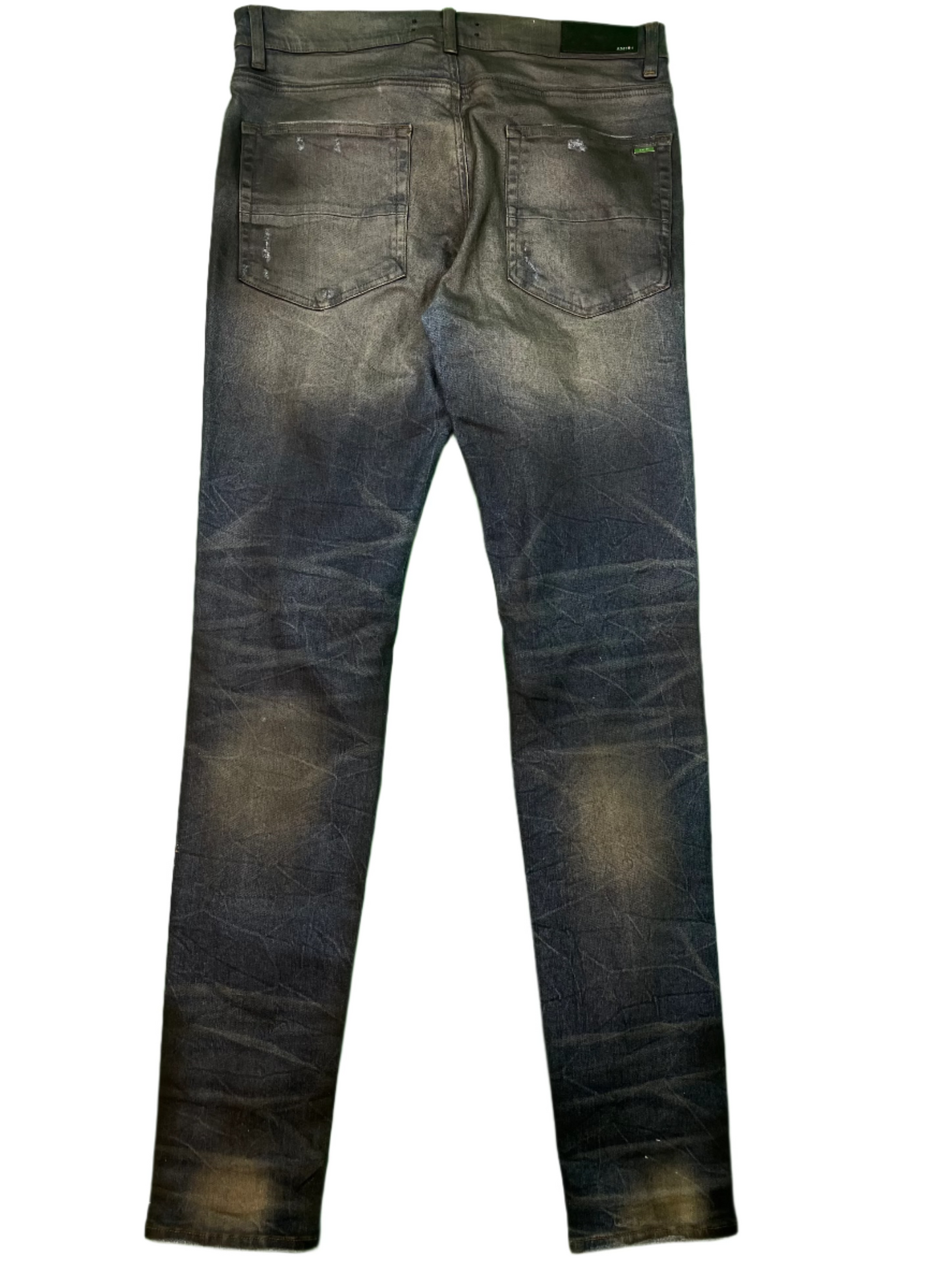 Amiri MX1 Wax White Wool Patch Blue Jeans