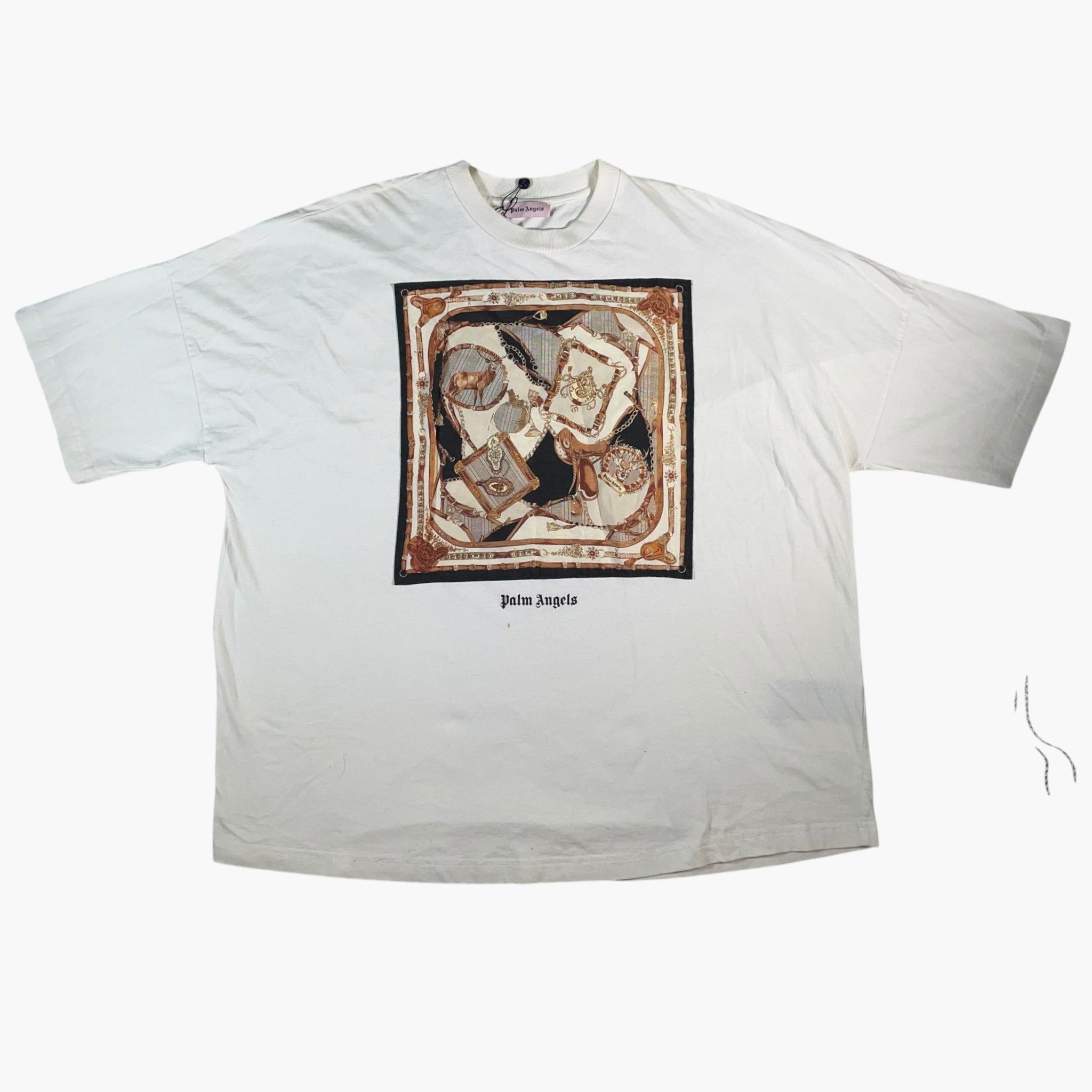 Palm Angels Silk Design White Tee
