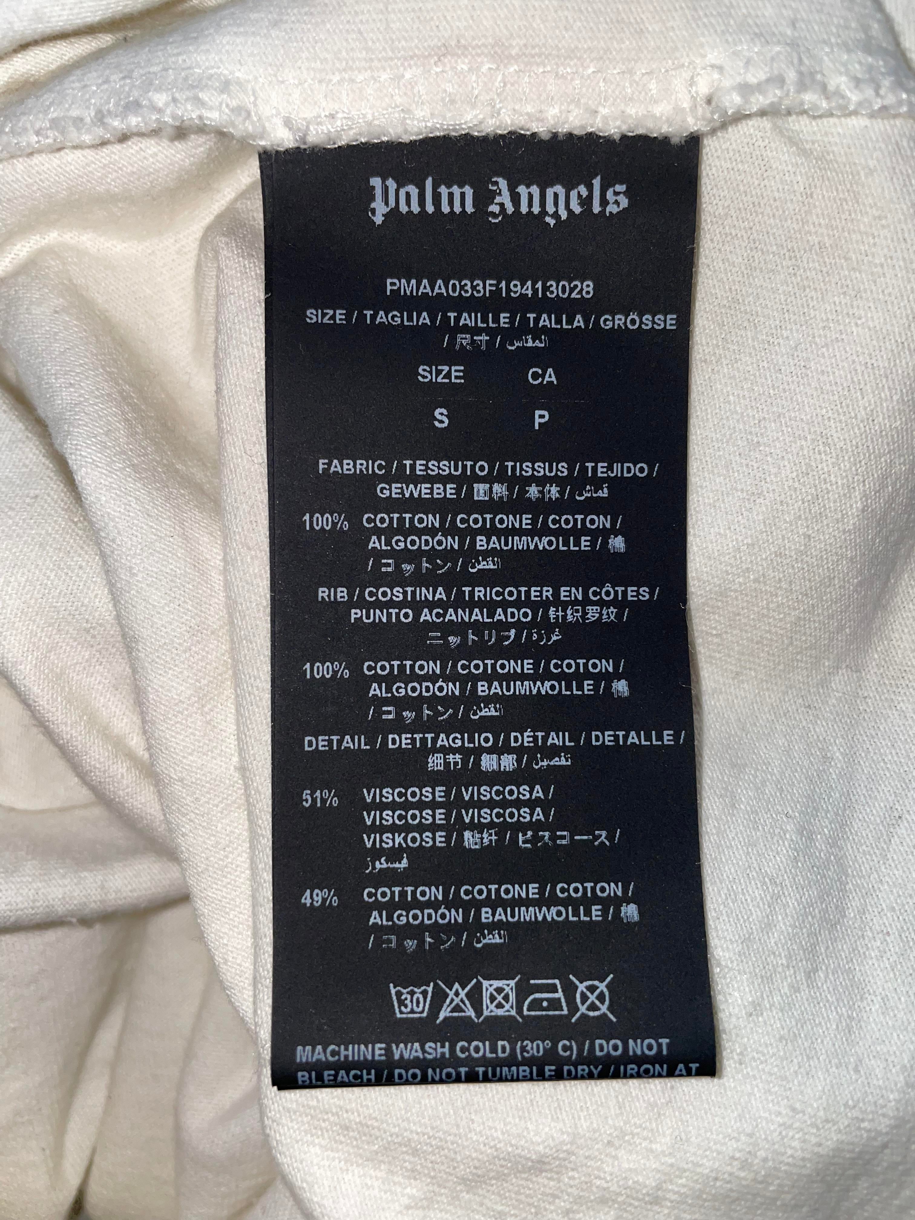 Palm Angels Silk Design White Tee