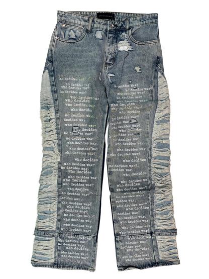 WDW Ultra Flare Scripture Denim Light Wash Jeans