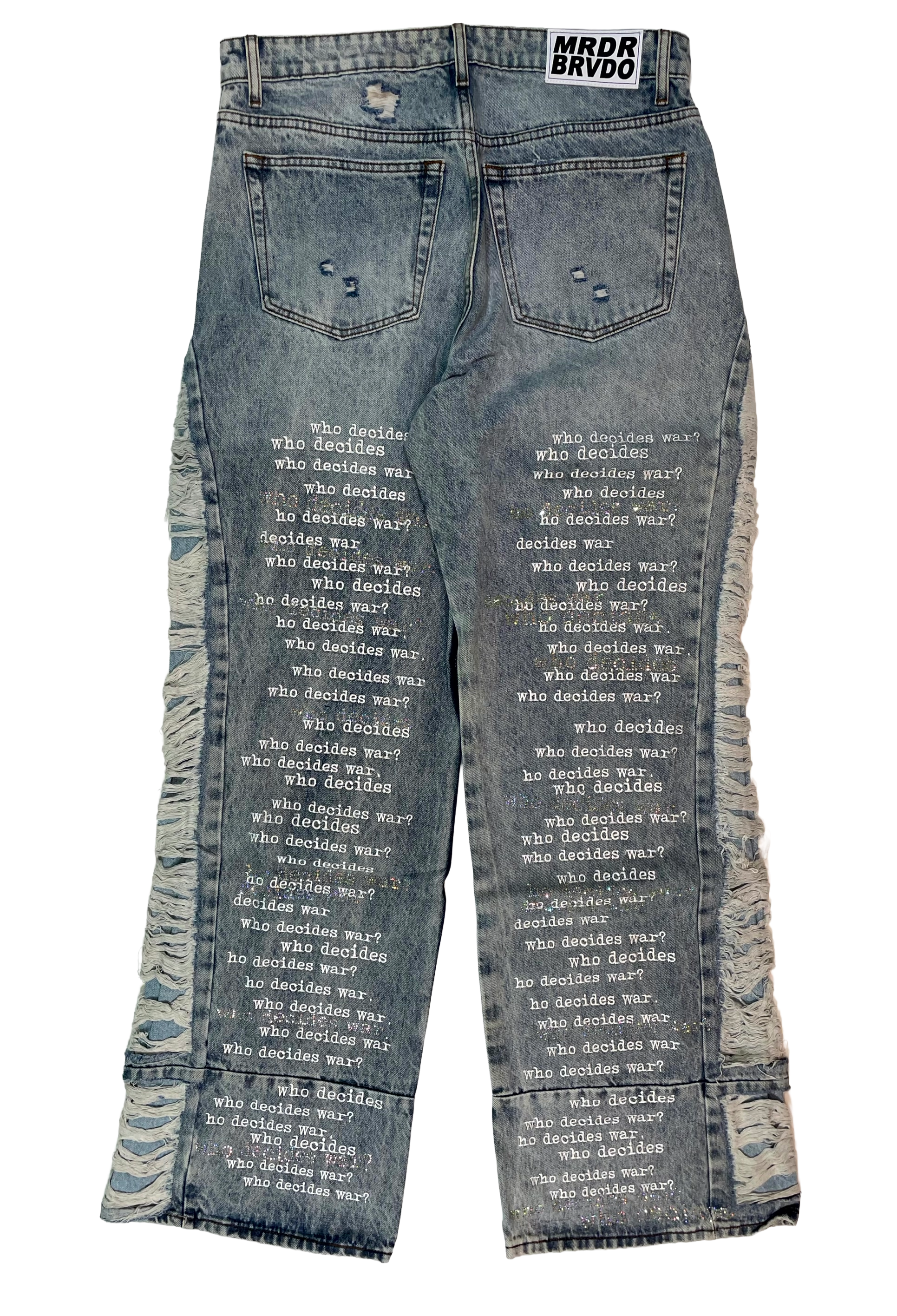 WDW Ultra Flare Scripture Denim Light Wash Jeans