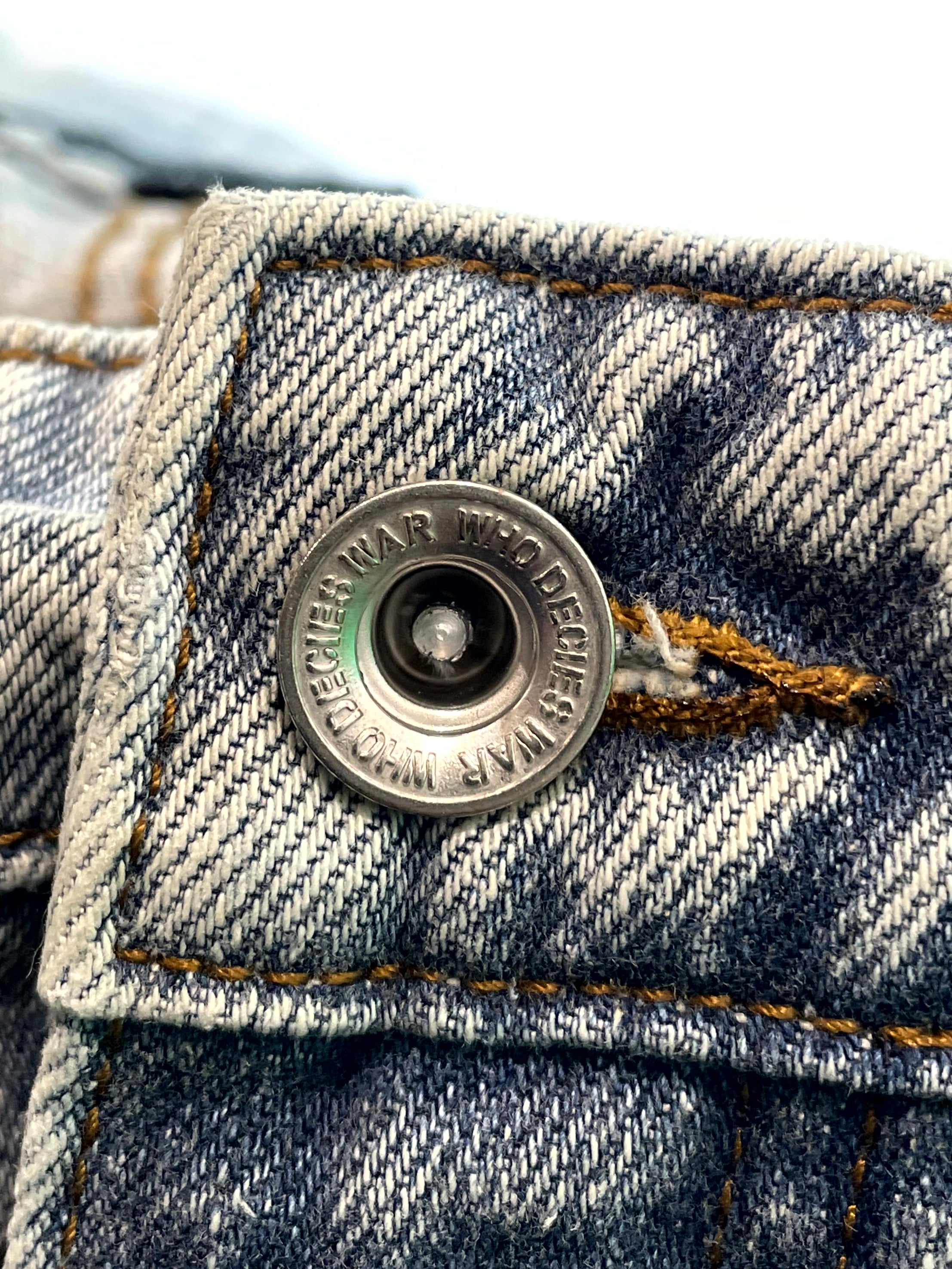 WDW Ultra Flare Scripture Denim Light Wash Jeans