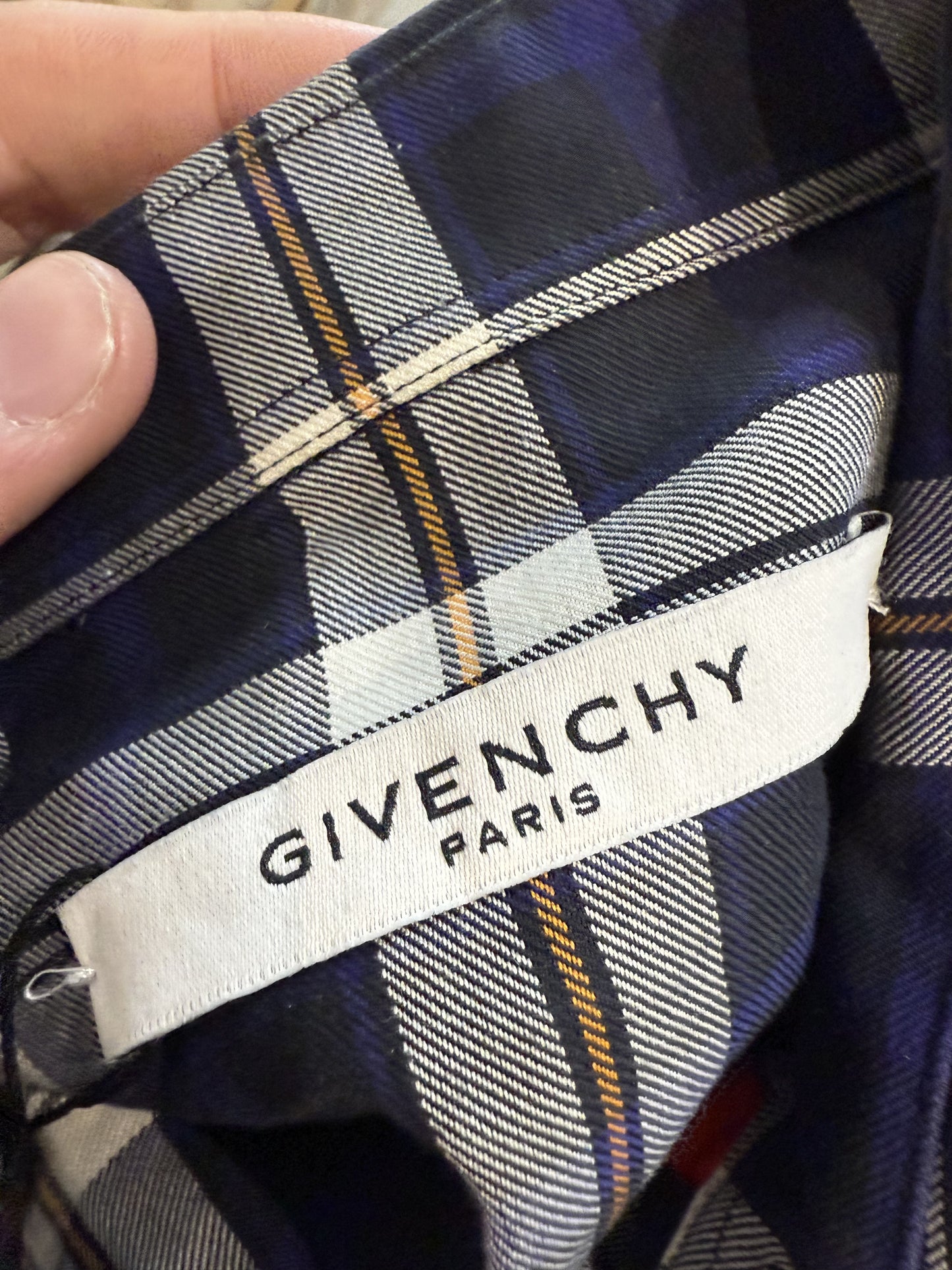 Givenchy Button Up Blue Red Used 38 (Small)