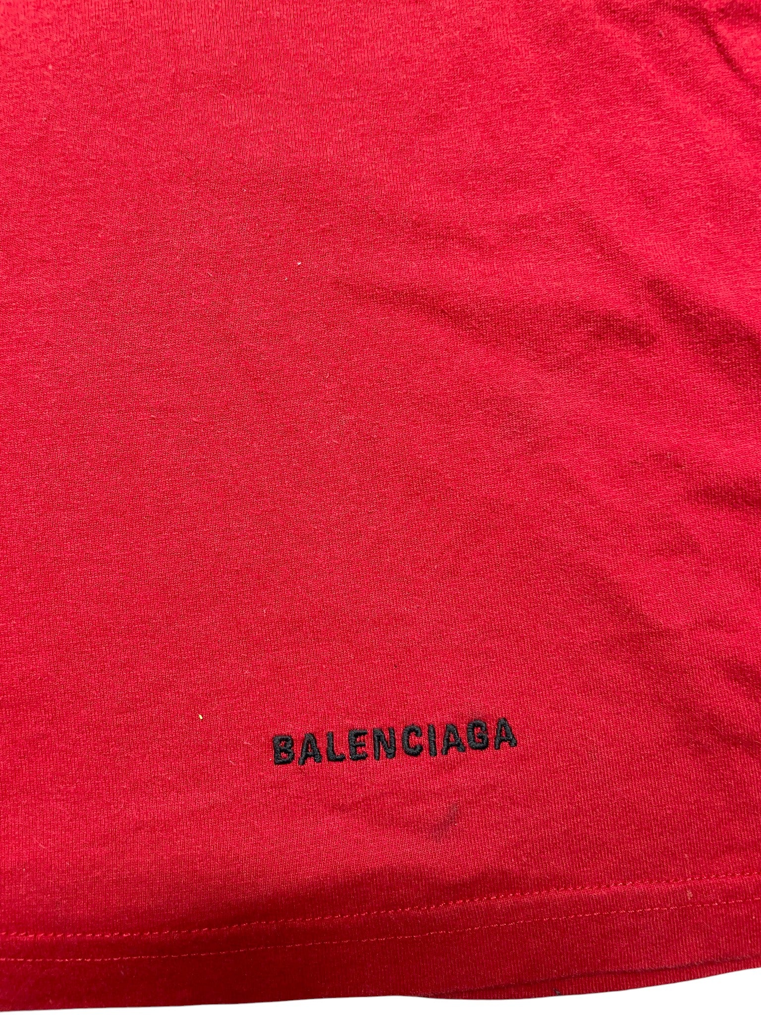 Balenciaga 'Small Logo' Red & Black Tee