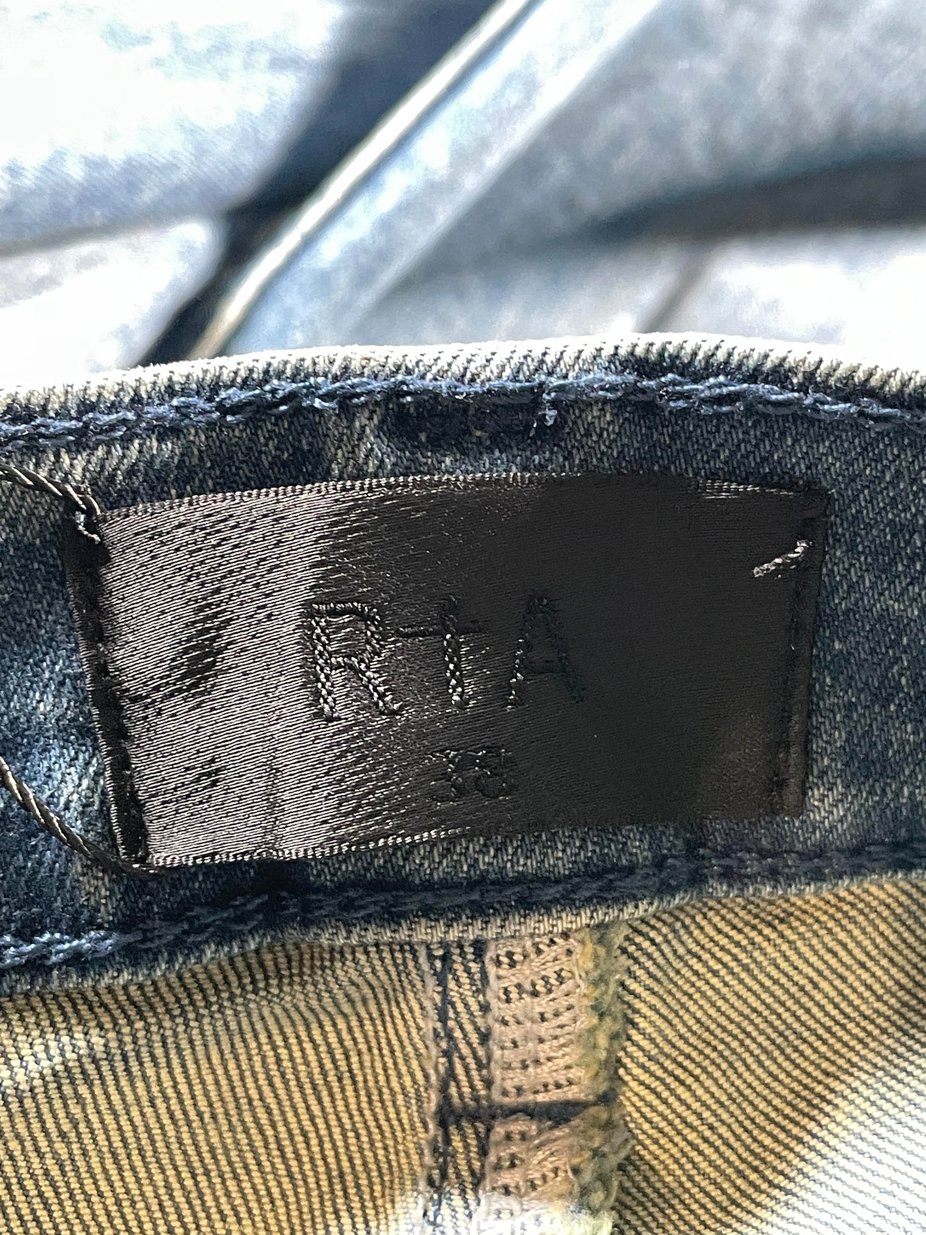 RTA Snakeskin Patchwork Dark Wash Jeans