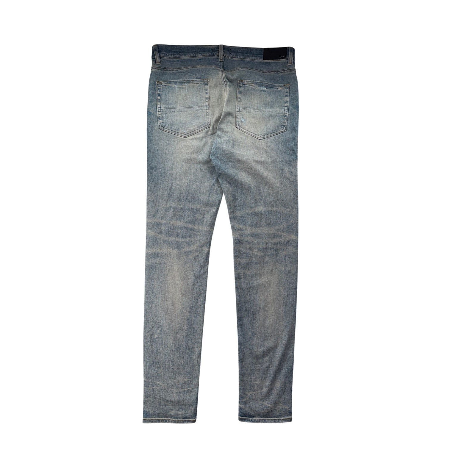 Amiri "MX1" Plaid Patch Light Wash, Navy & Red Jeans