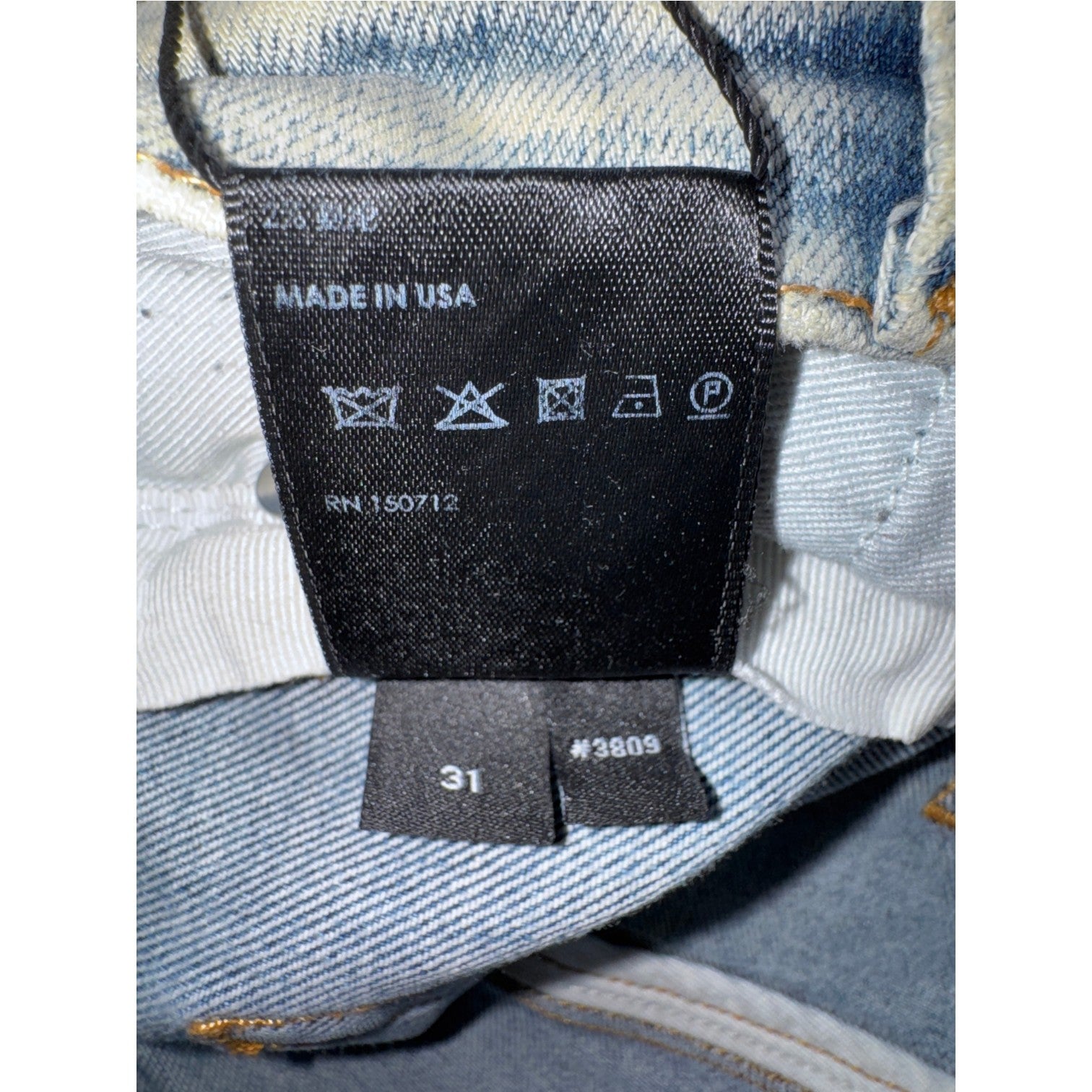 Amiri Button Snap Flare Stacked Light Wash Jeans