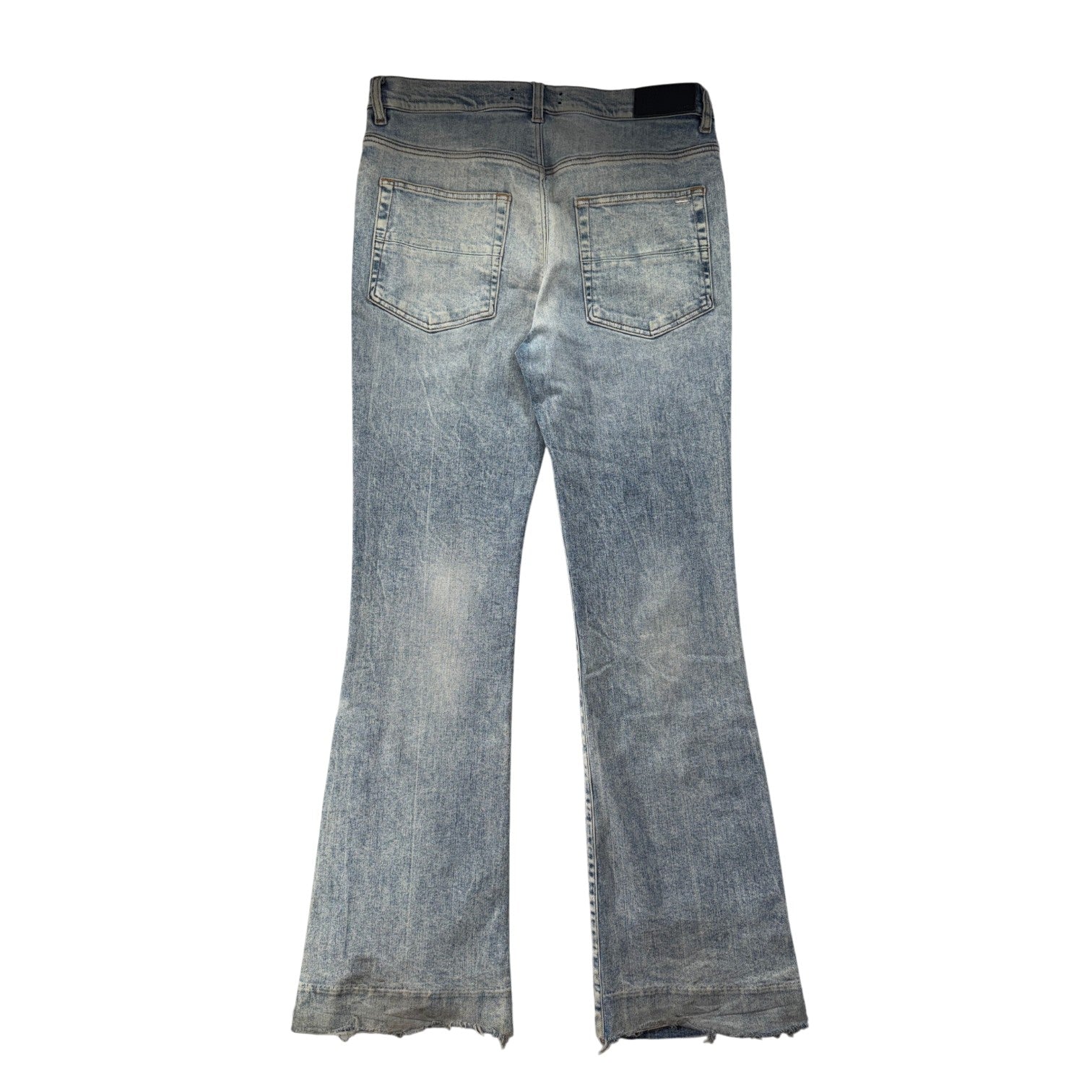 Amiri Button Snap Flare Stacked Light Wash Jeans