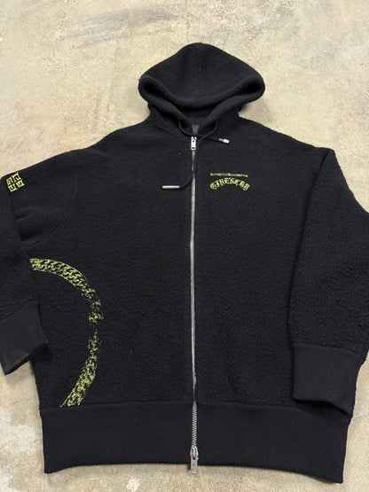 Givenchy Zip Up Hoodie Fleece Black Yellow Used Medium (Fits XL)