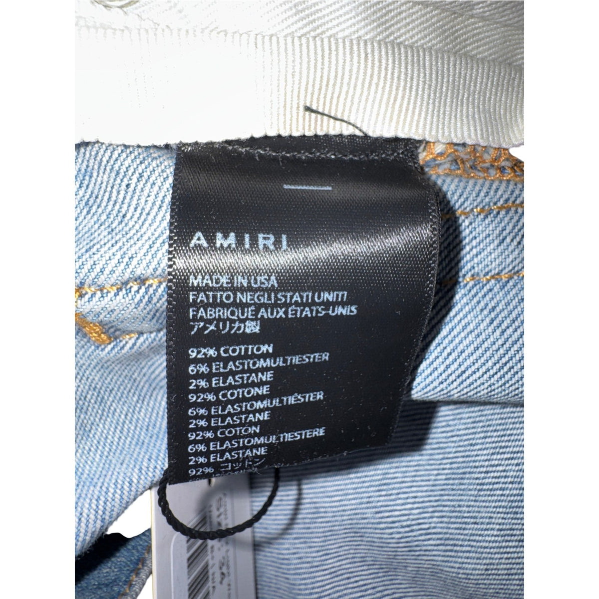 Amiri "MX2" Plaid Patch Light Wash, Blue & Black Jeans