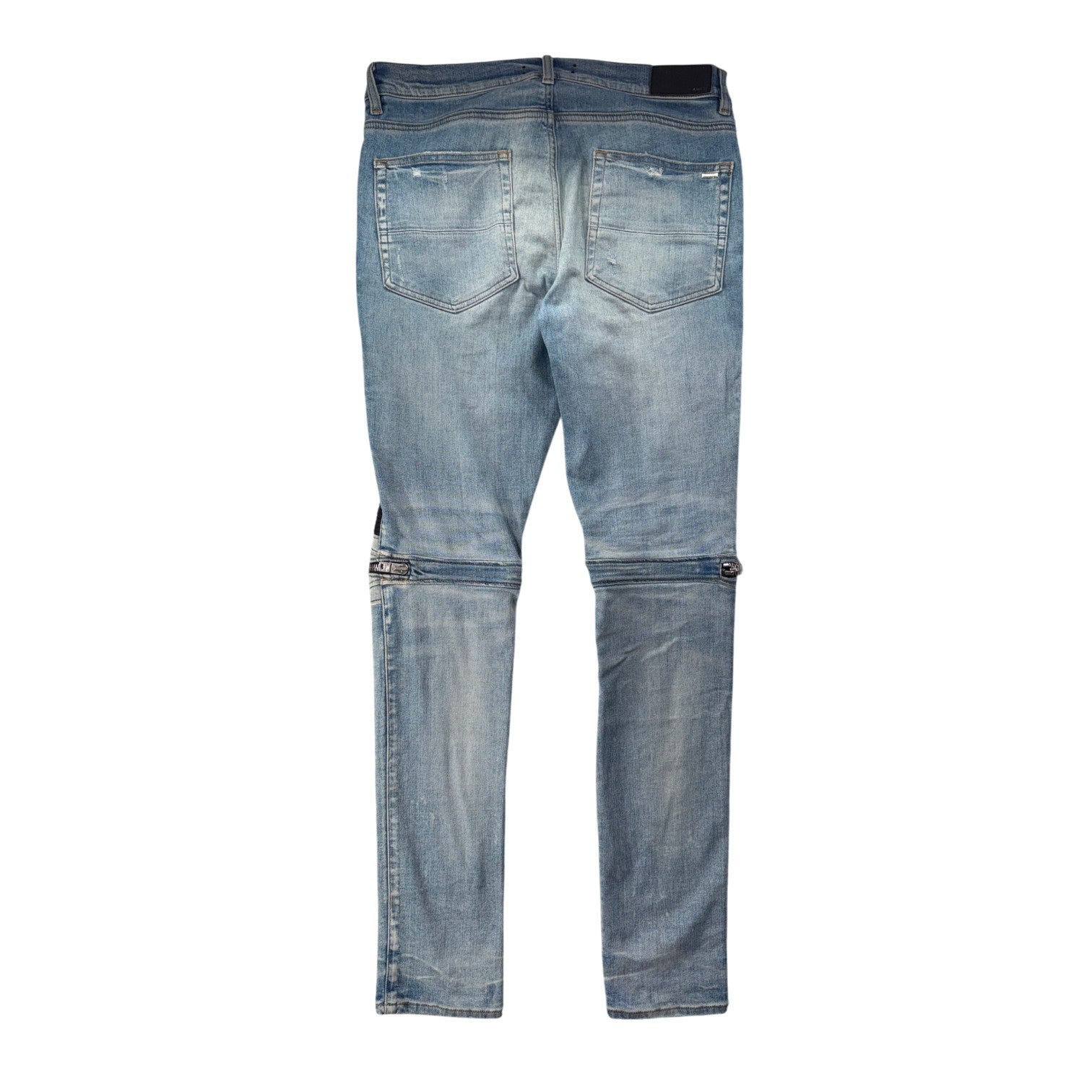 Amiri "MX2" Plaid Patch Light Wash, Blue & Black Jeans