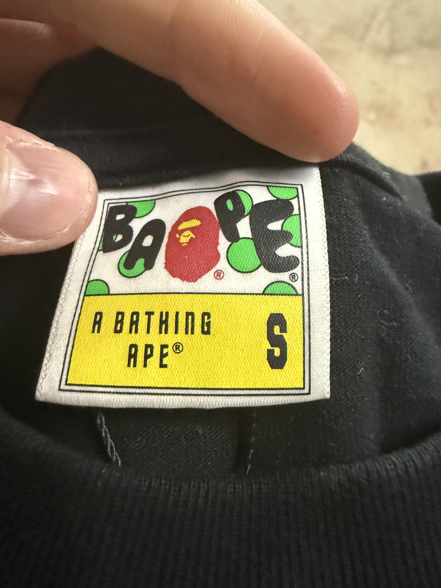 Bape Tee Black Yellow Camo Used Small