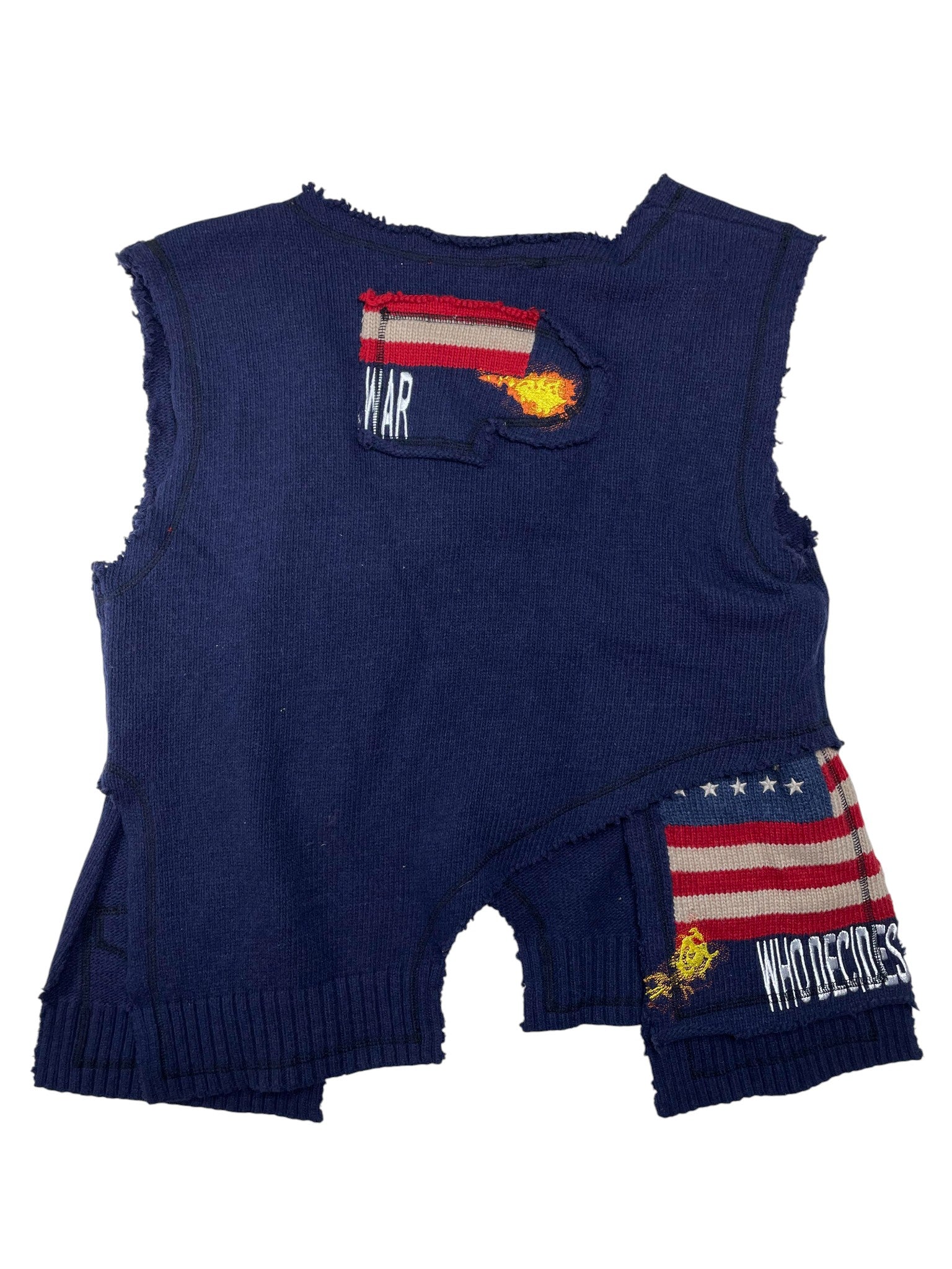 WDW 'Distressed Flag Flames' Navy Sweater