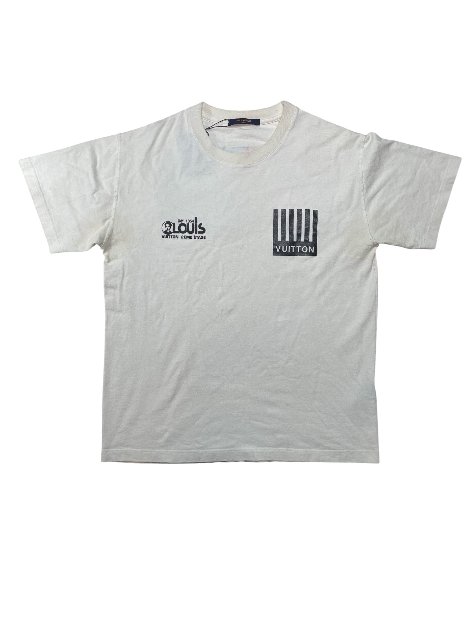 Louis Vuitton 'Blue & Red Barcode' White Tee