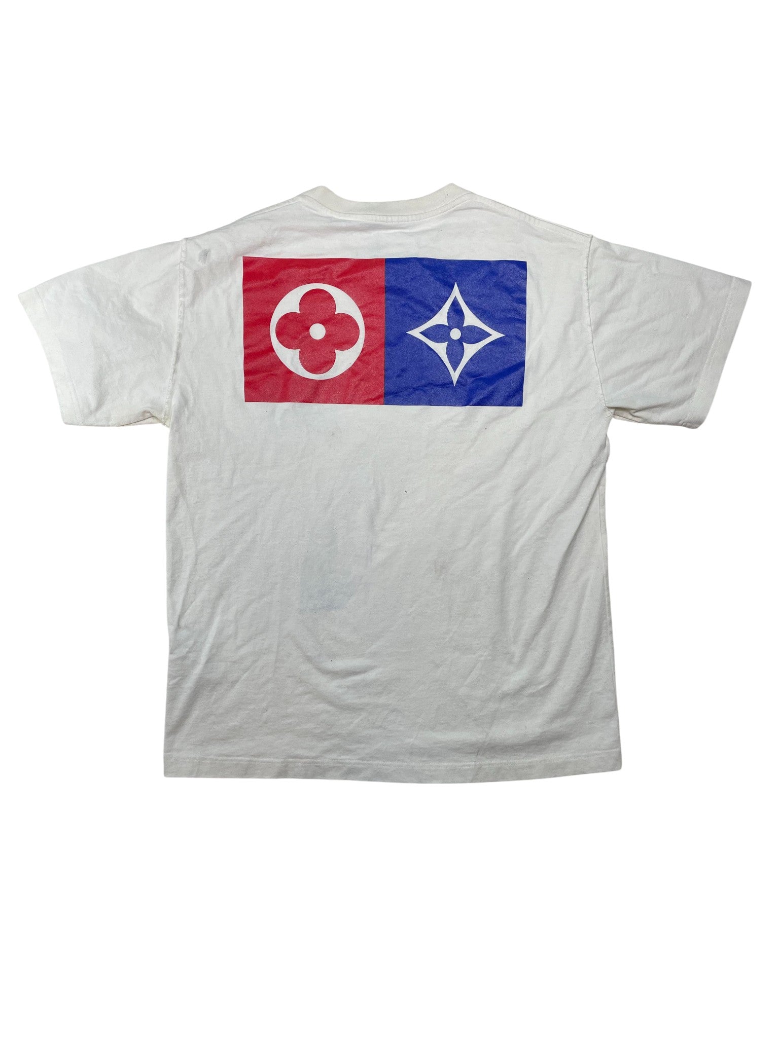 Louis Vuitton 'Blue & Red Barcode' White Tee