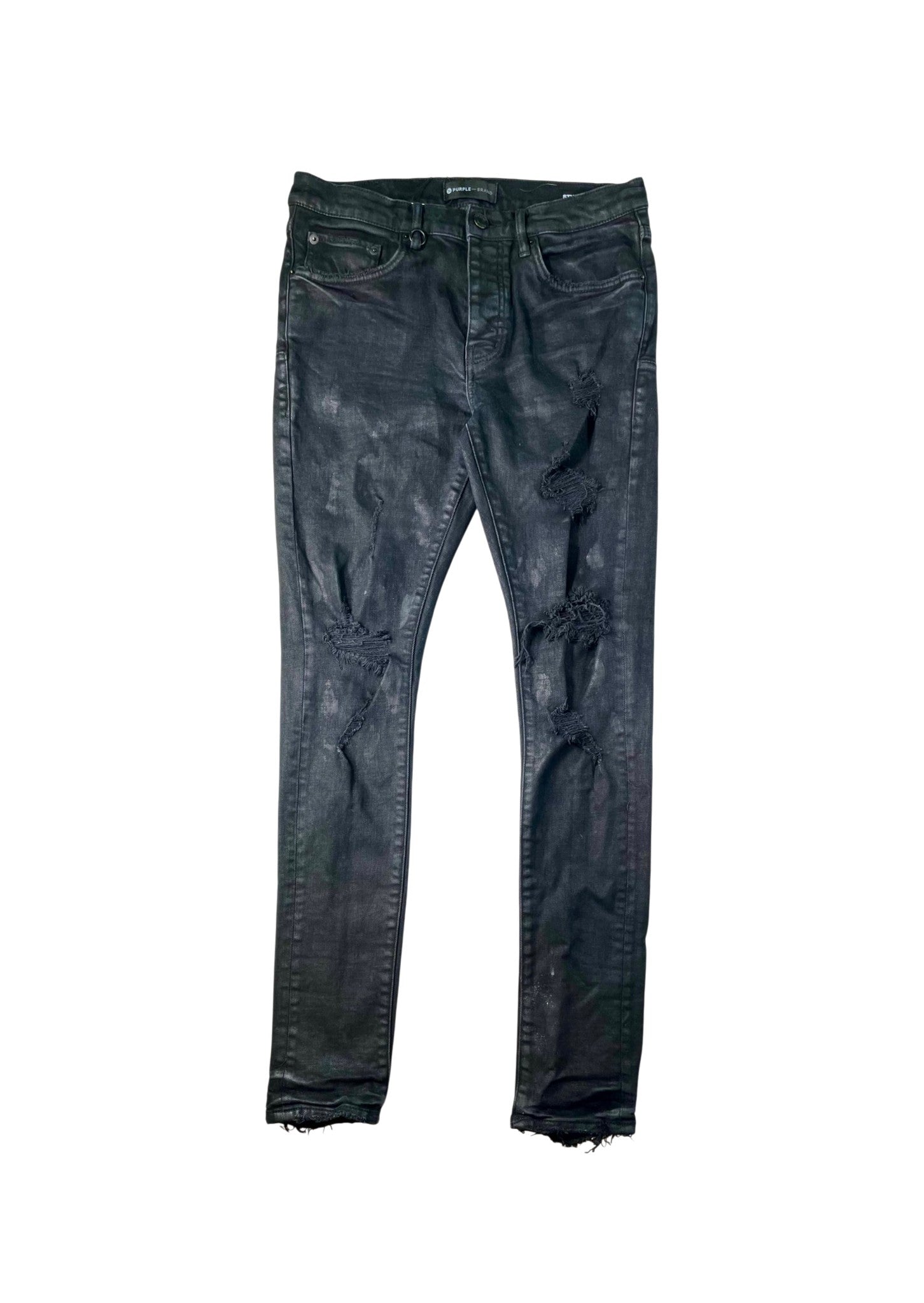 Purple Brand DIstressed Black Wash Jeans
