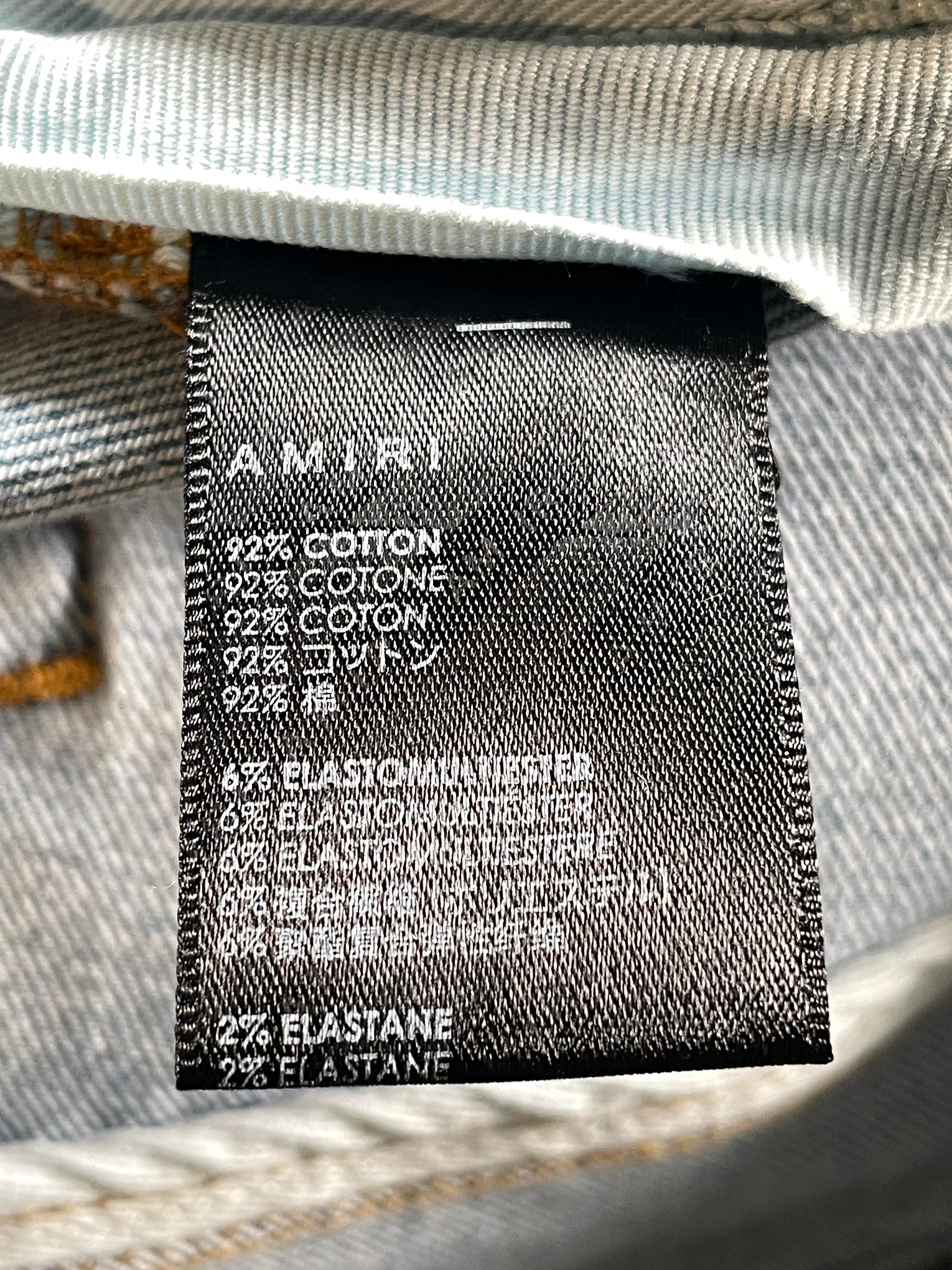 Amiri Stencil Zig Zag Light Wash Jeans