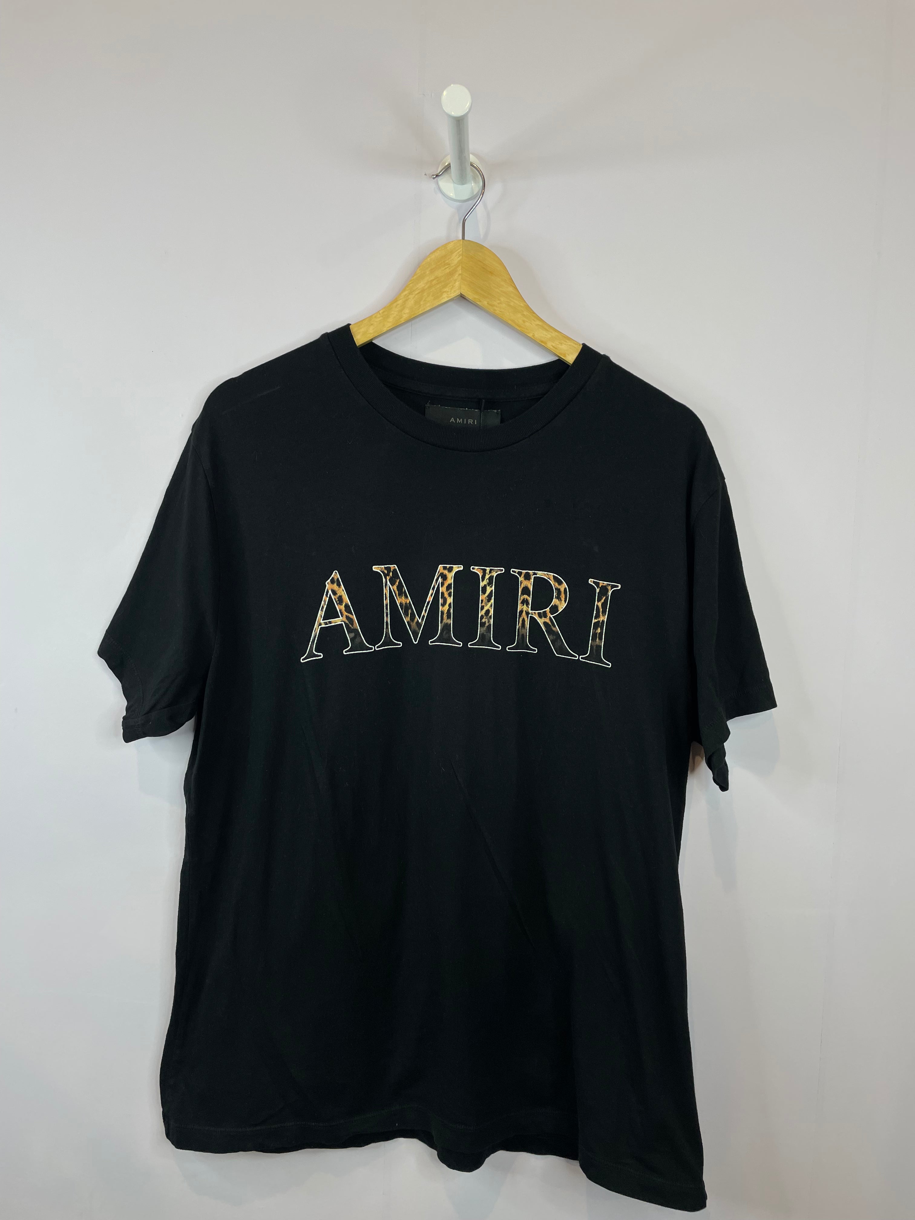Amiri Black Cheetah Tee Used Small