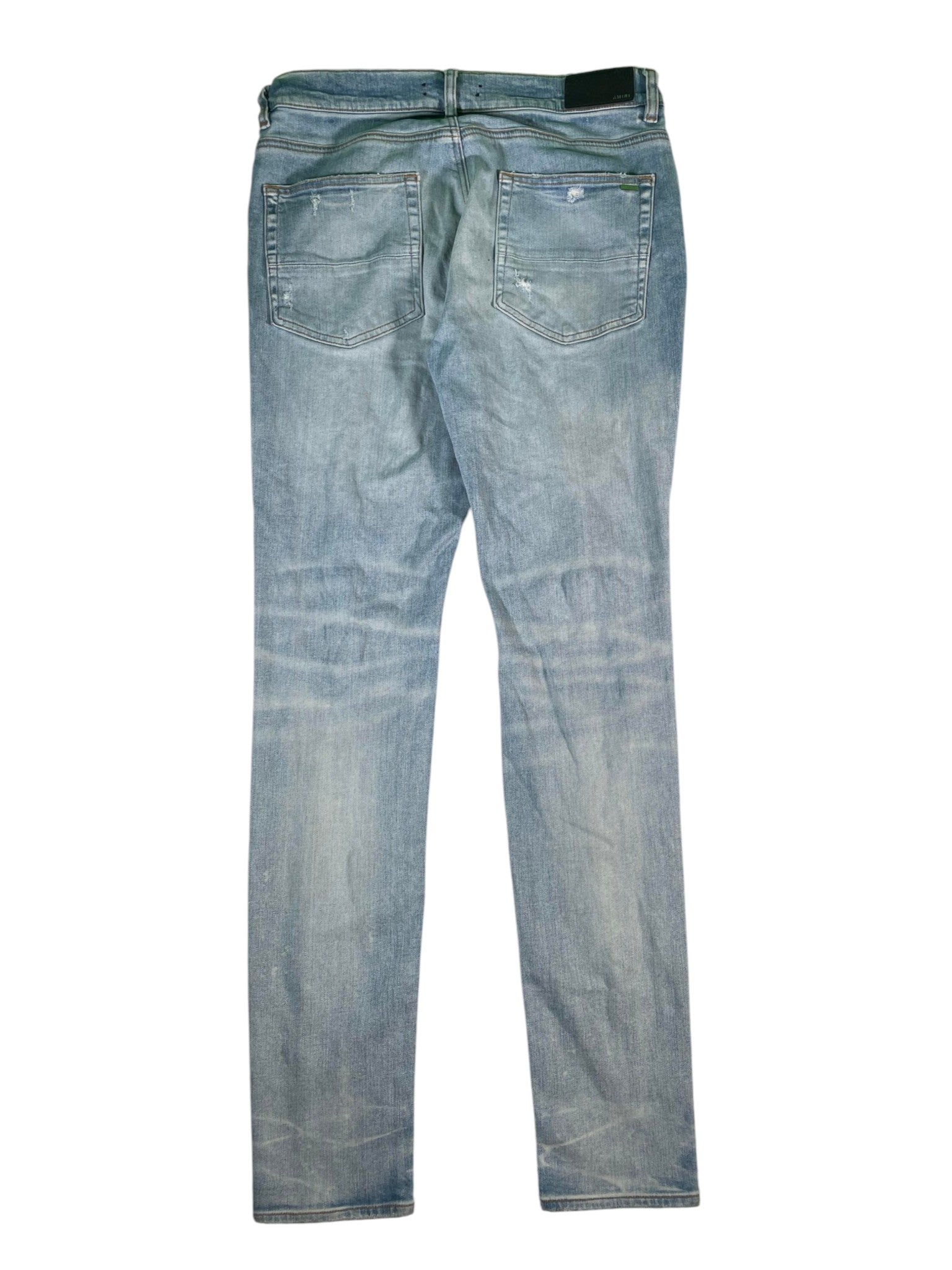 Amiri Plain Thrasher Ripped Light Wash Jeans