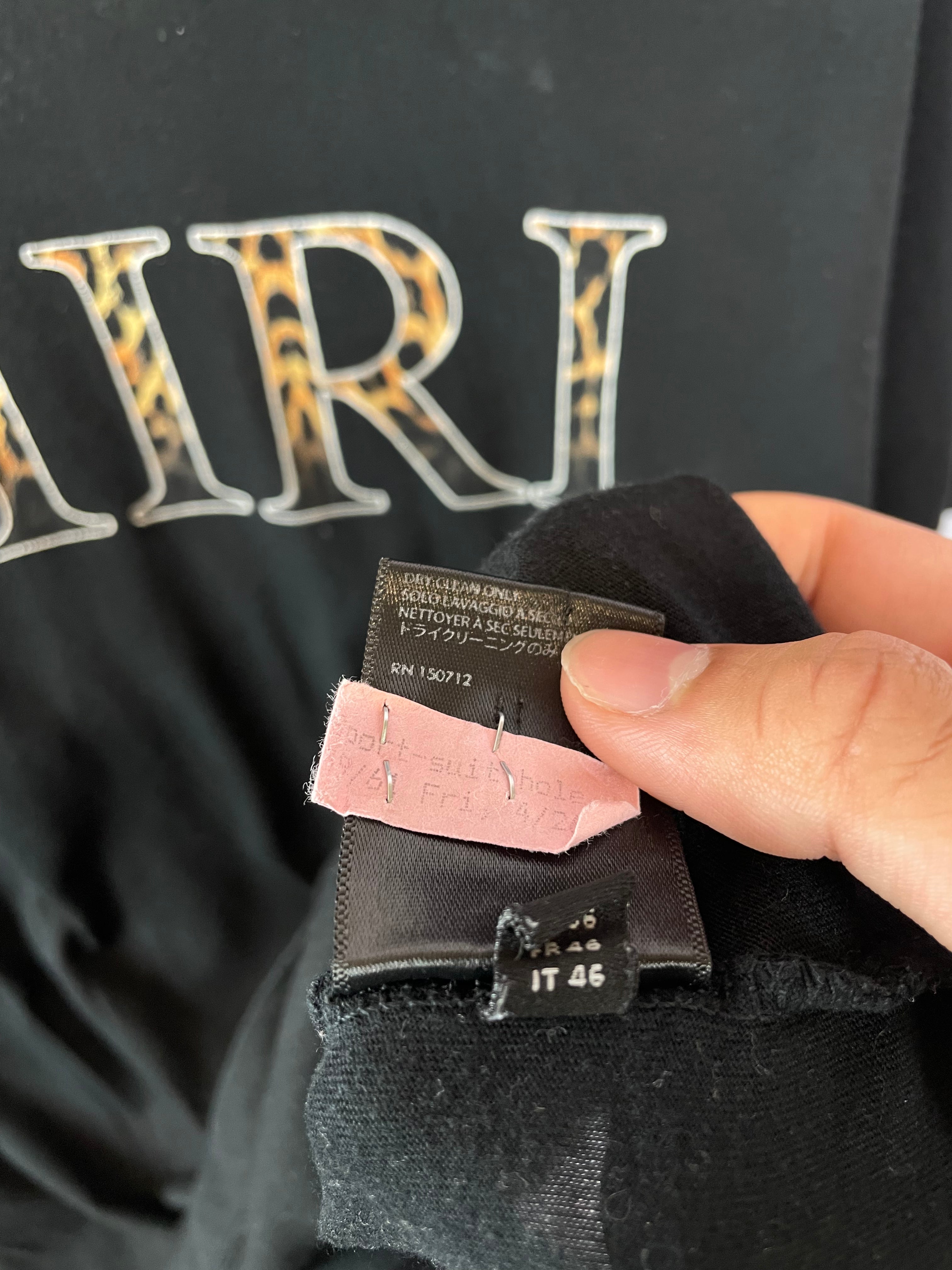 Amiri Black Cheetah Tee Used Small