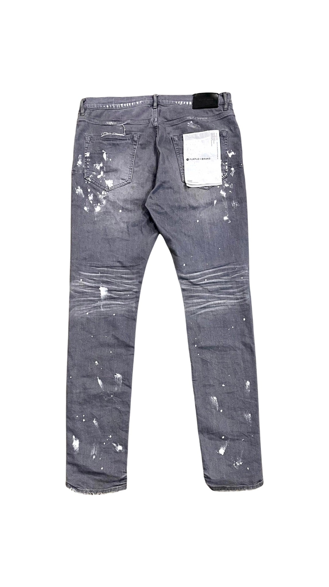 Purple Brand Splatter Ripped Grey & White Jeans
