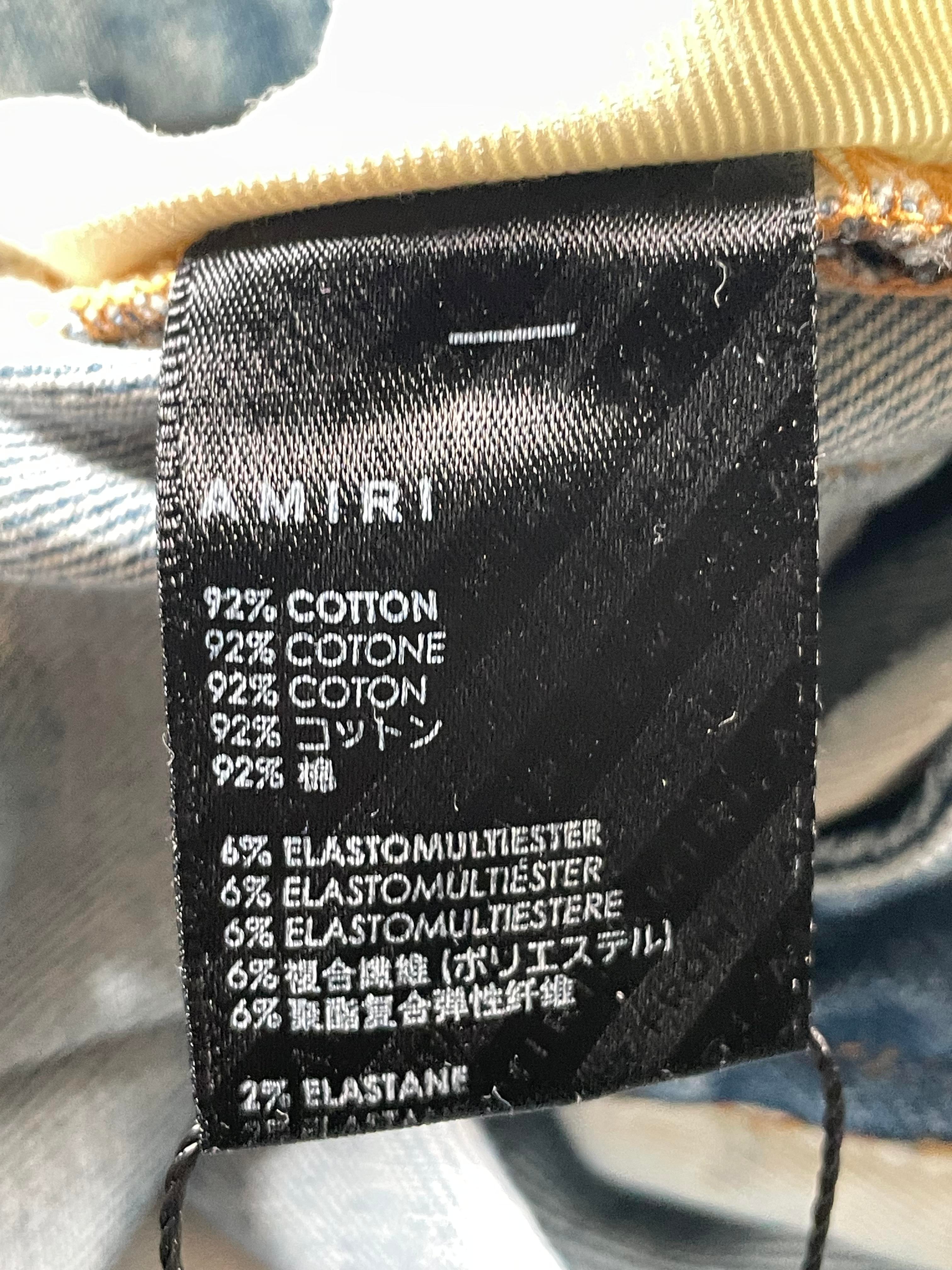 Amiri Plain Thrasher Ripped Light Wash Jeans