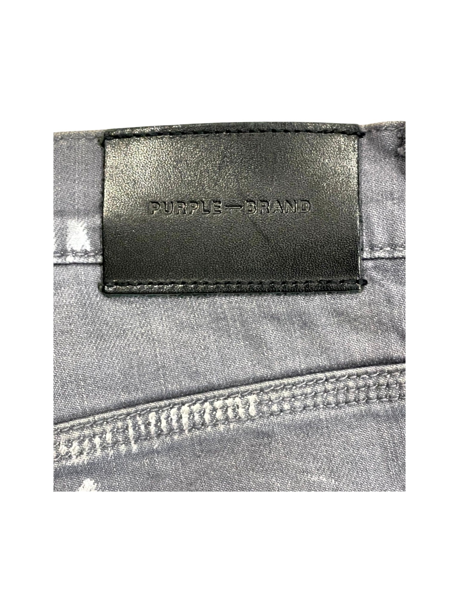 Purple Brand Splatter Ripped Grey & White Jeans