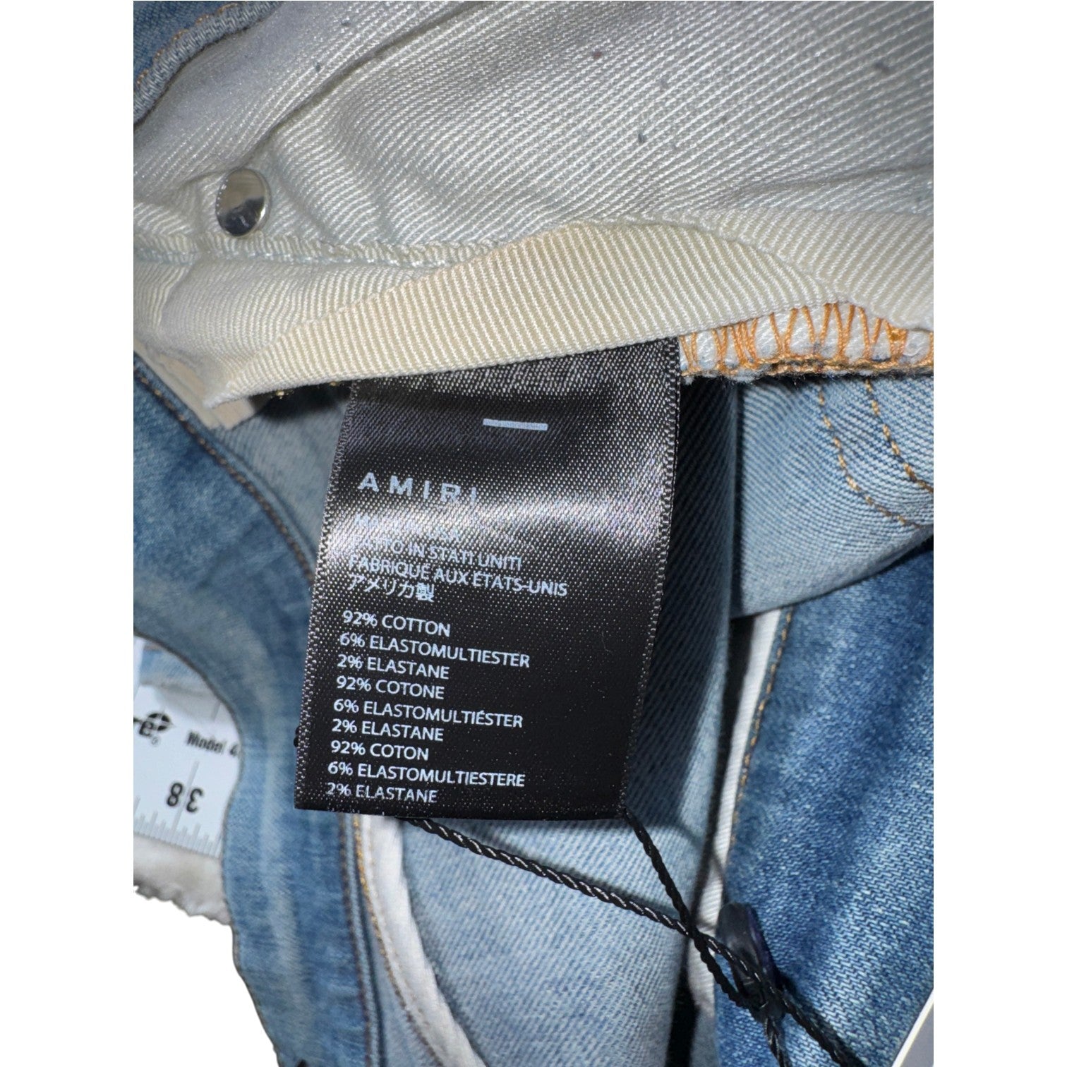 Amiri Paisley Monogram Ripped Light Wash Jeans