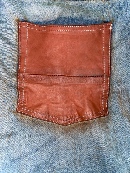 Amiri Clay Side Logo Light Wash Blue Jeans