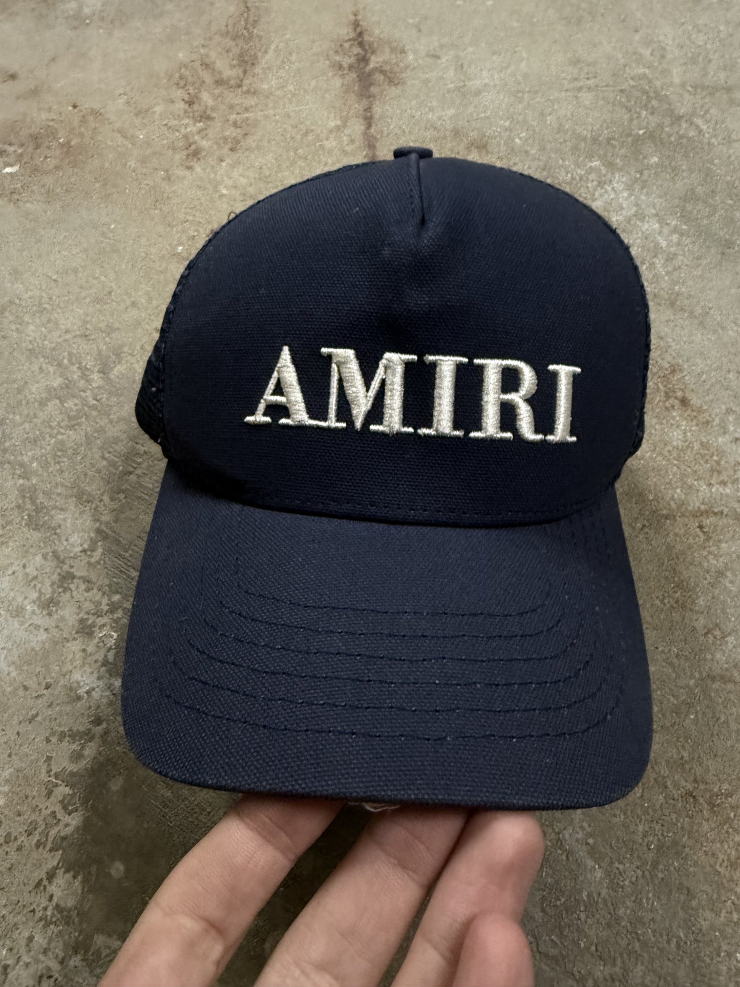 Amiri Core Logo Trucker Navy Cream Used OSFM