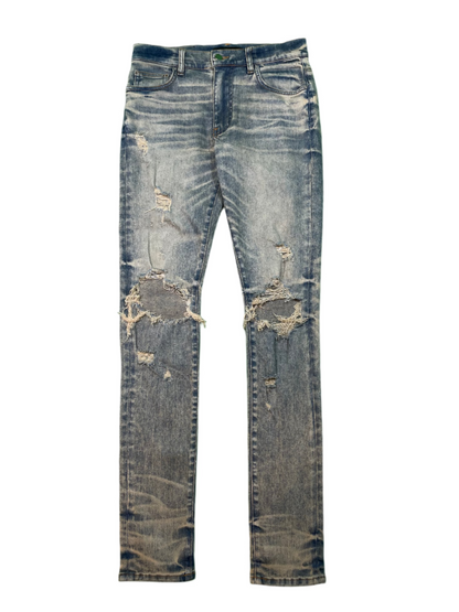 Amiri Clay Side Logo Light Wash Blue Jeans