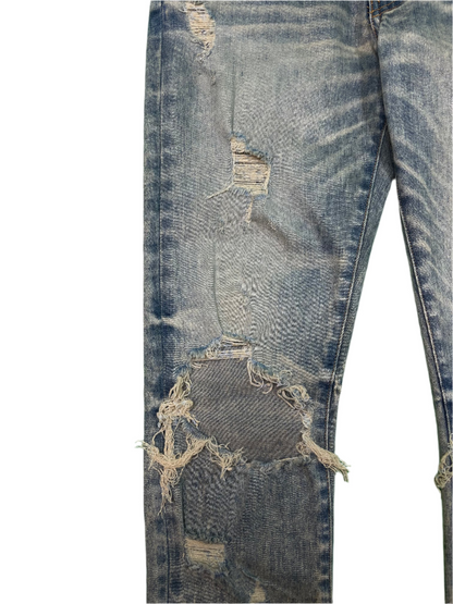 Amiri Clay Side Logo Light Wash Blue Jeans