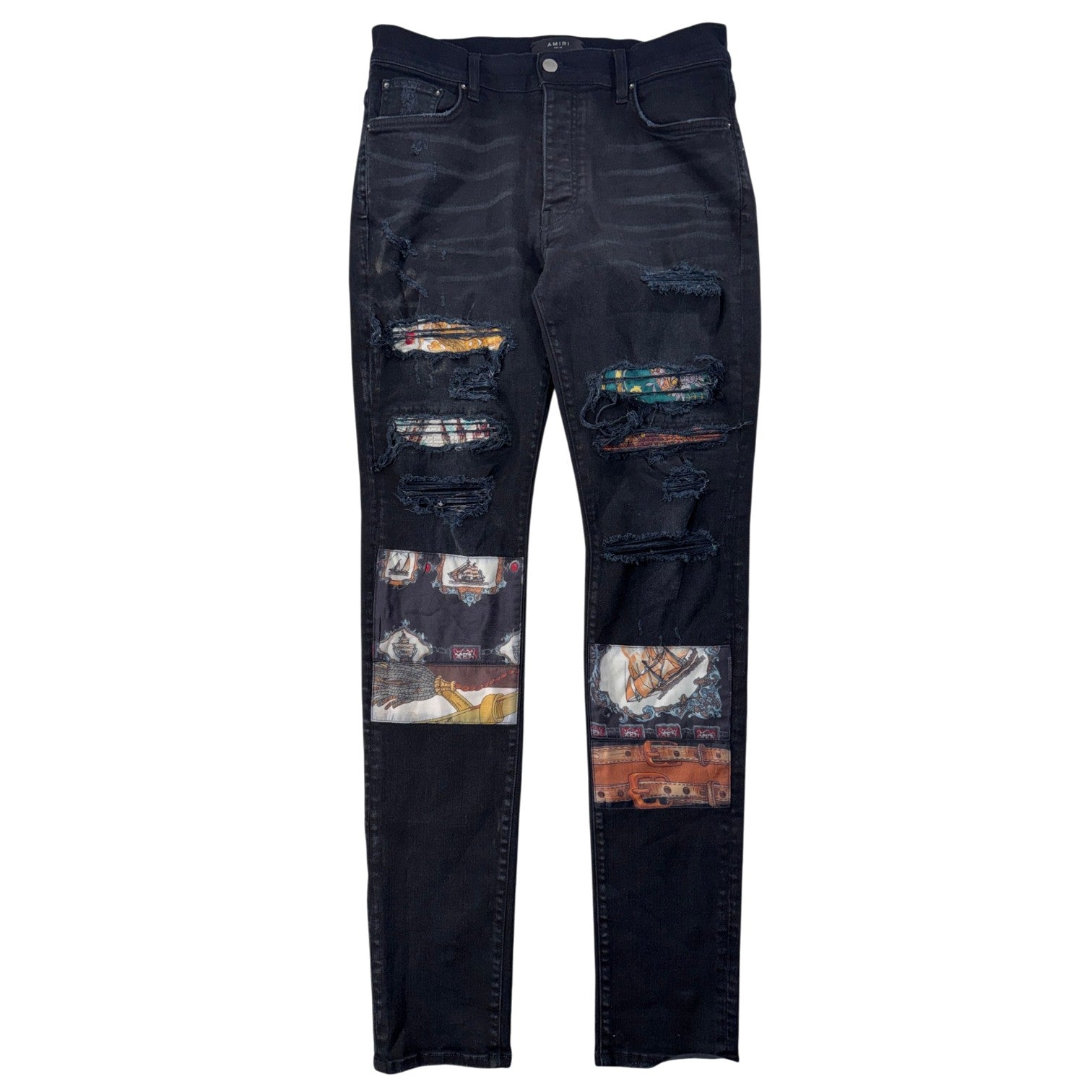 Amiri Art Patchwork Black Wash Jeans