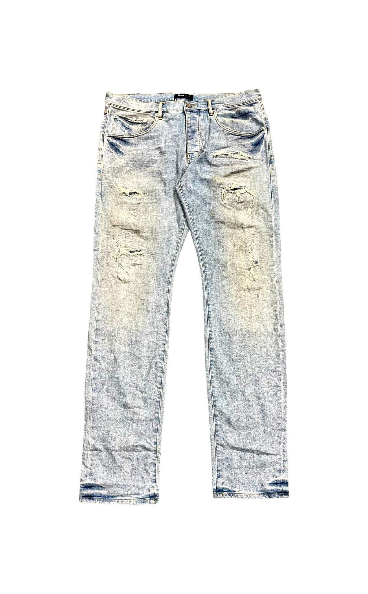 Purple Brand Patchwork Light Wash Jeans