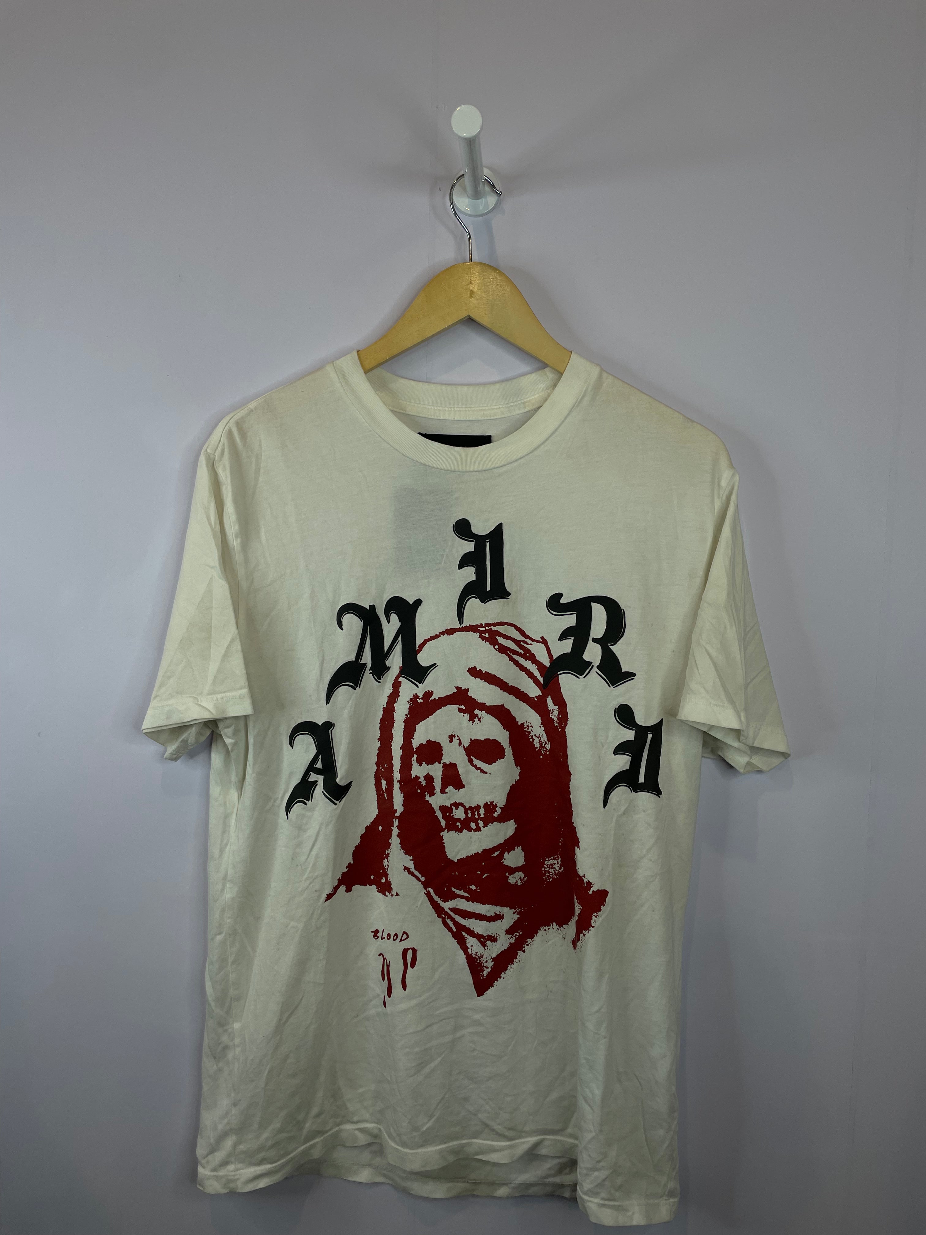 Amiri Tee White Wes Lang Red Used Small