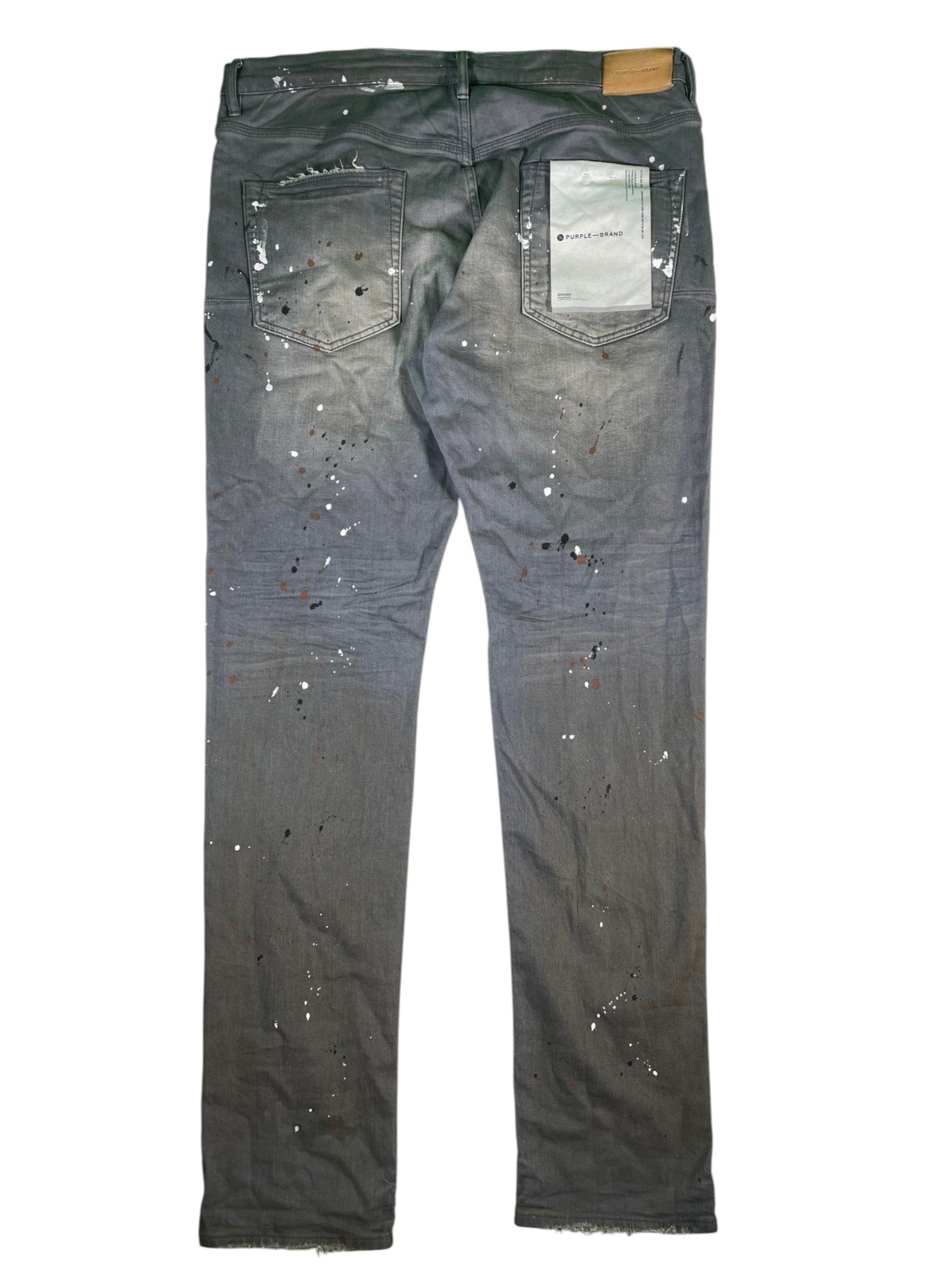 Purple Brand Paint Splatter Grey Jeans