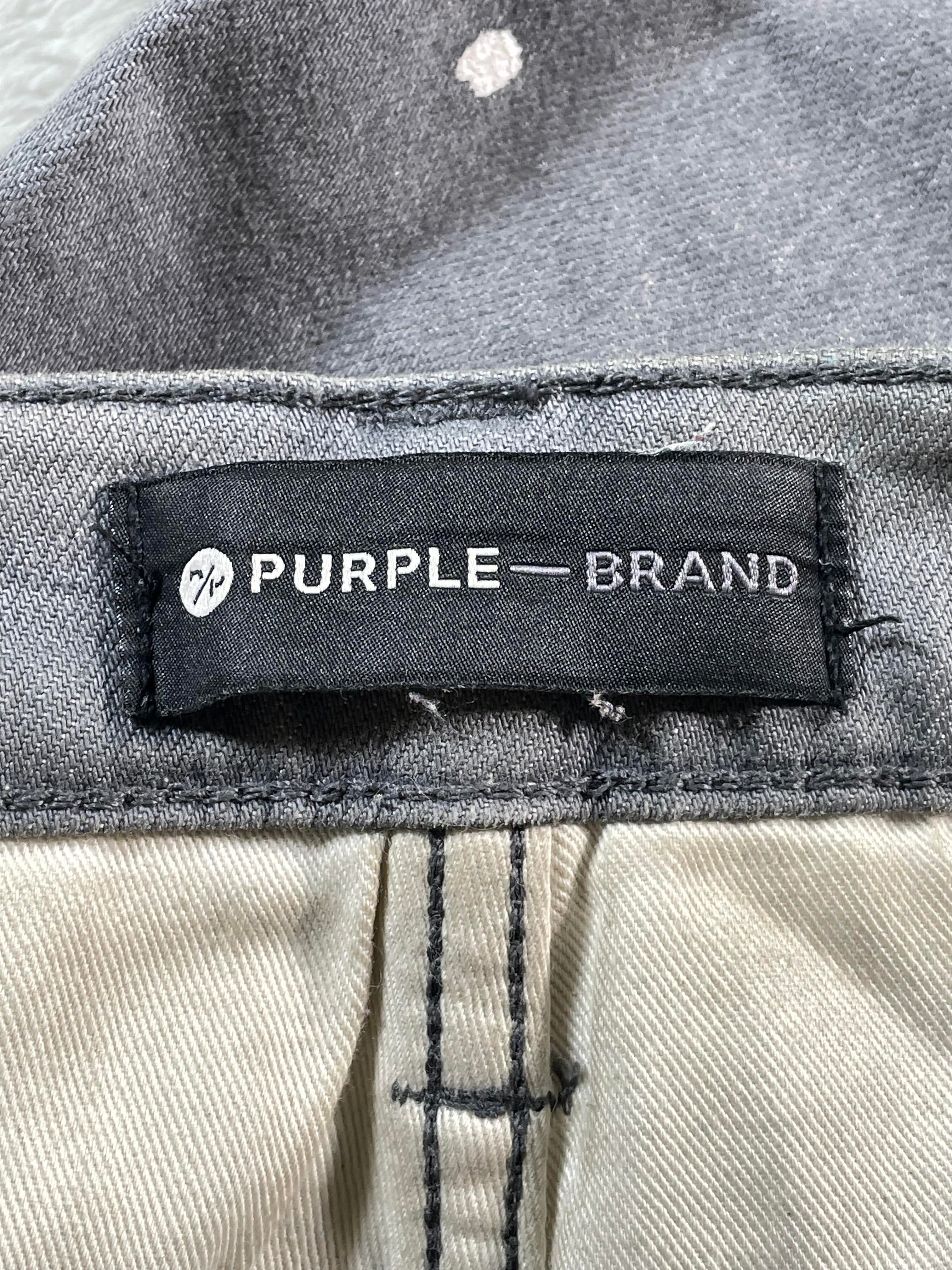Purple Brand Paint Splatter Grey Jeans