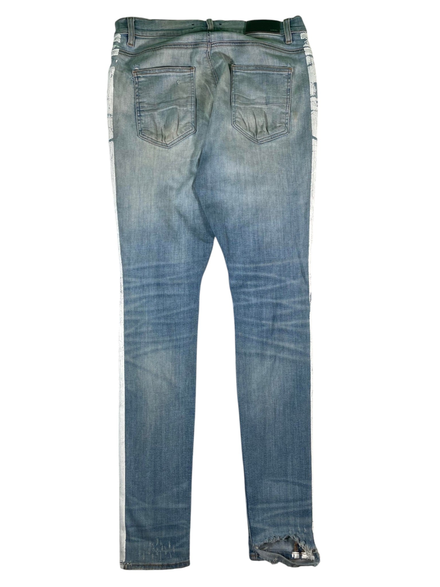 Amiri White Stripe Light Wash Jeans