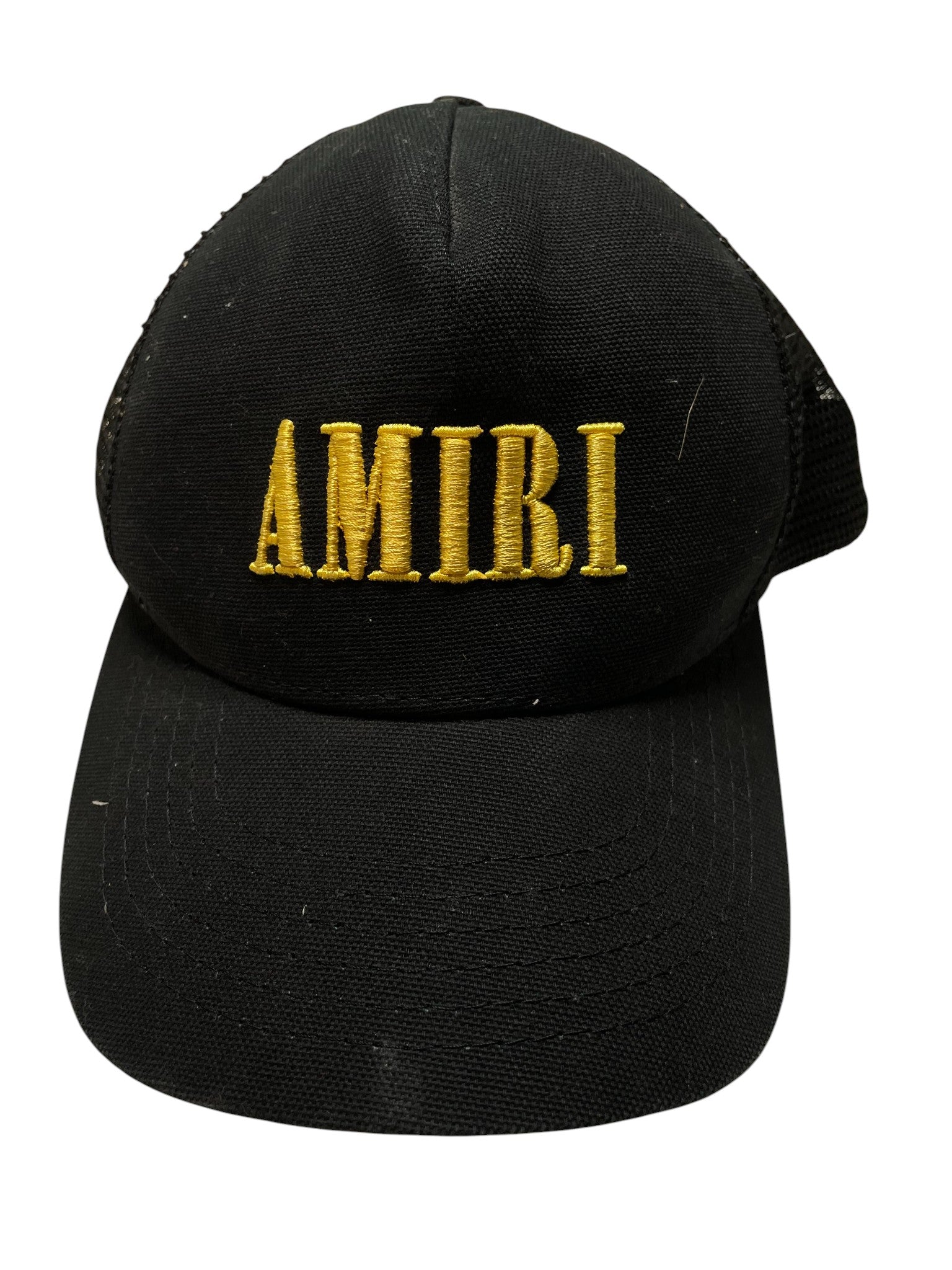 Amiri 'Core Logo' Black & Yellow Trucker Cap
