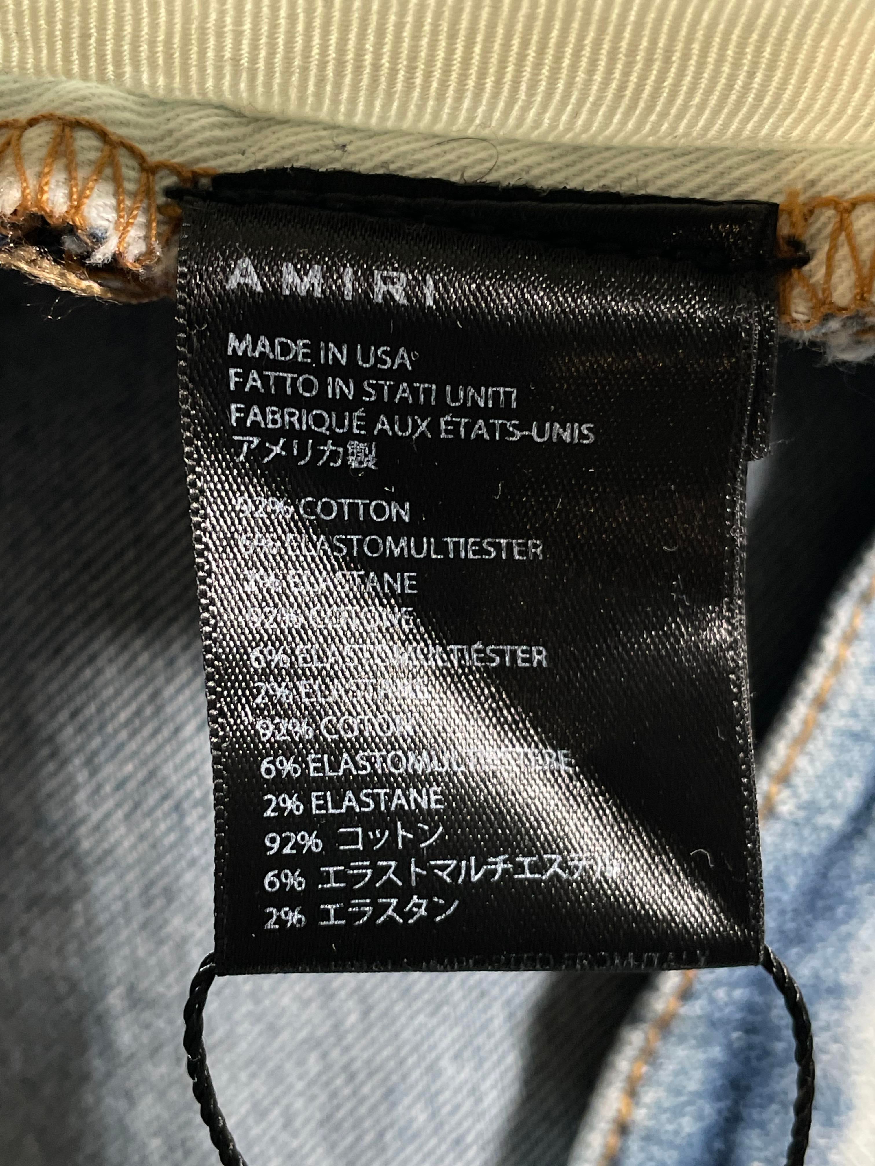 Amiri  Tie Dye Multi Patchwork Light Wash Jeans