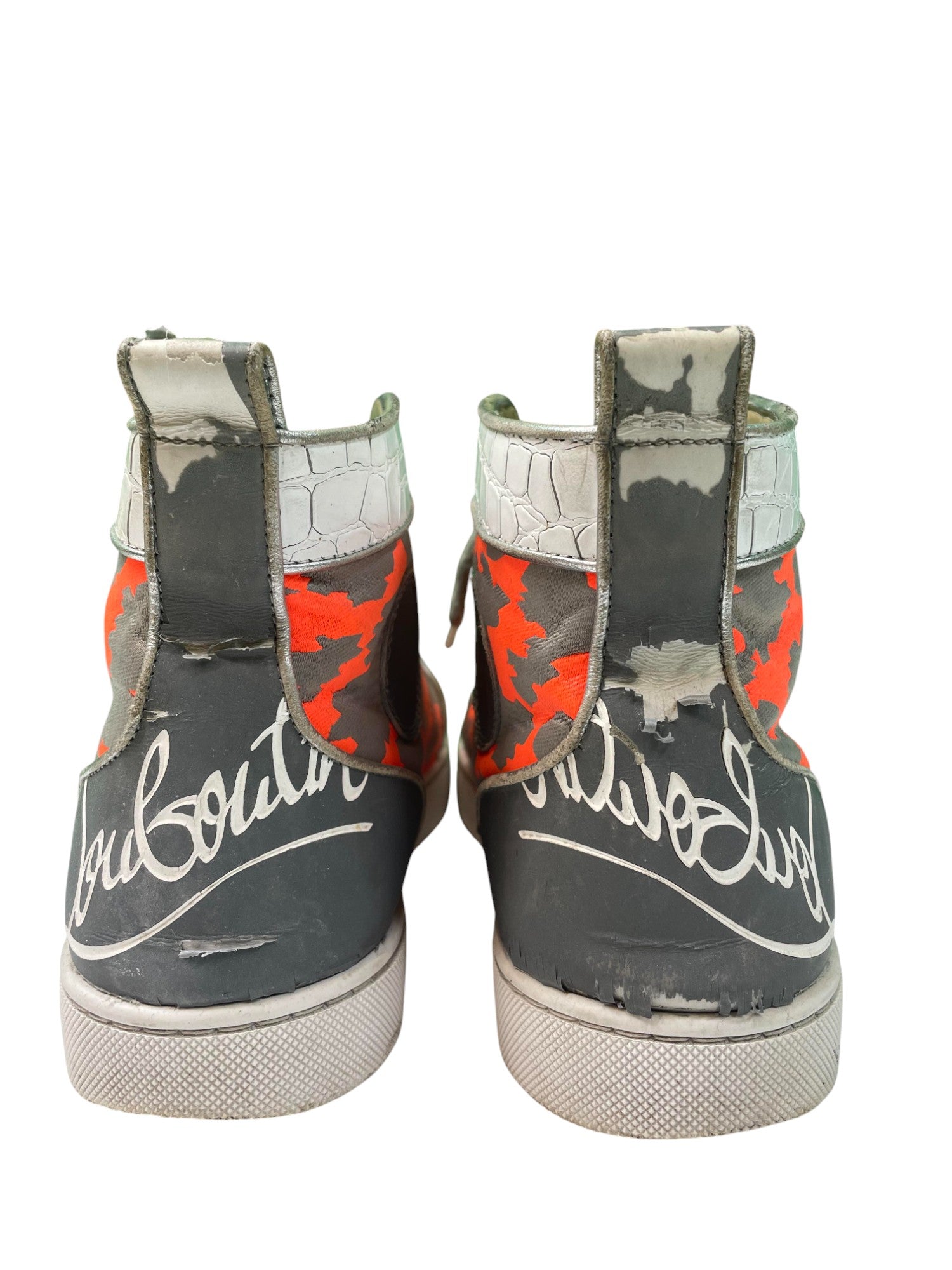 Christian Louboutin Orange & White Spikes