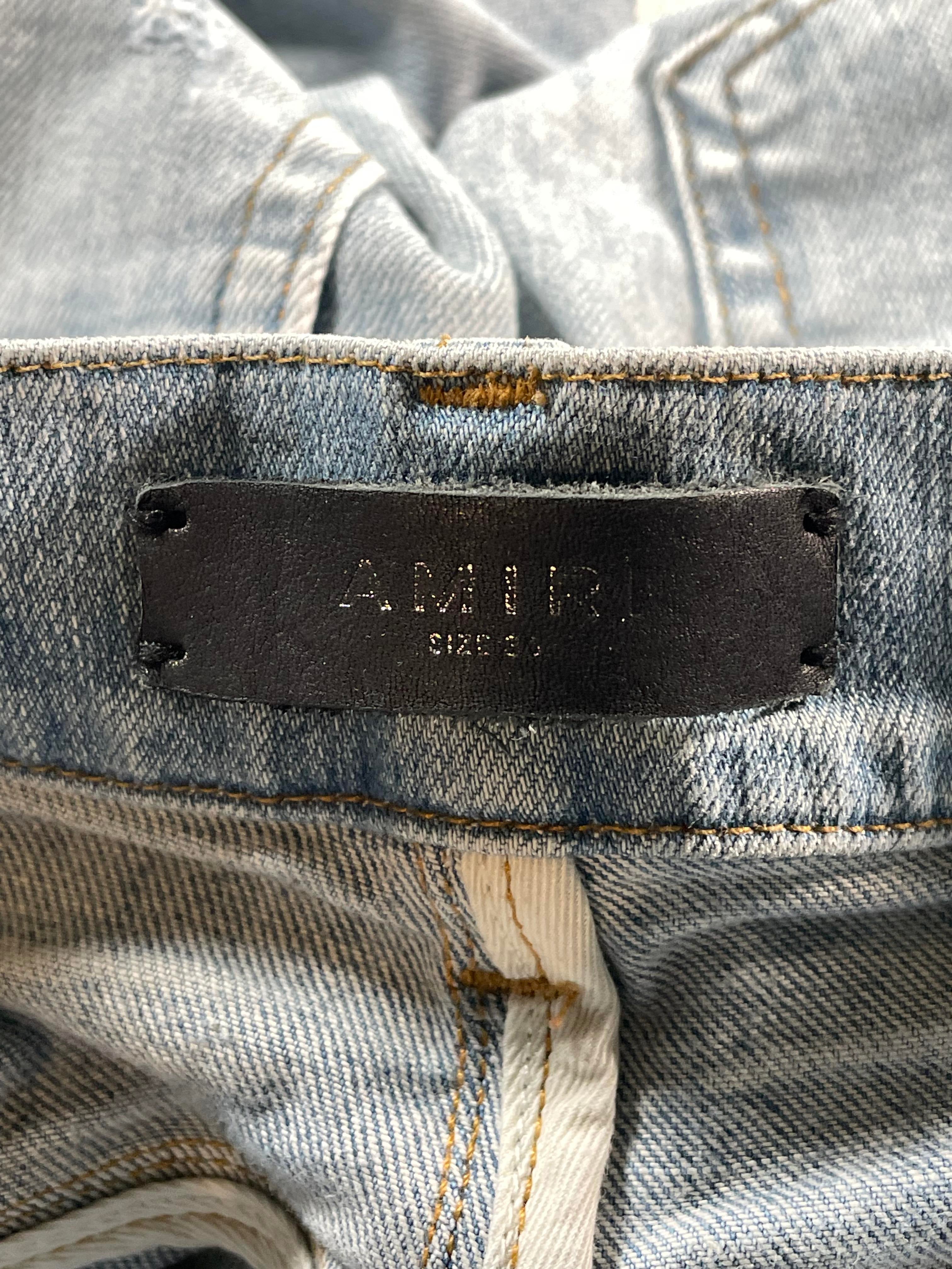 Amiri Paint Drip Light Wash Jeans