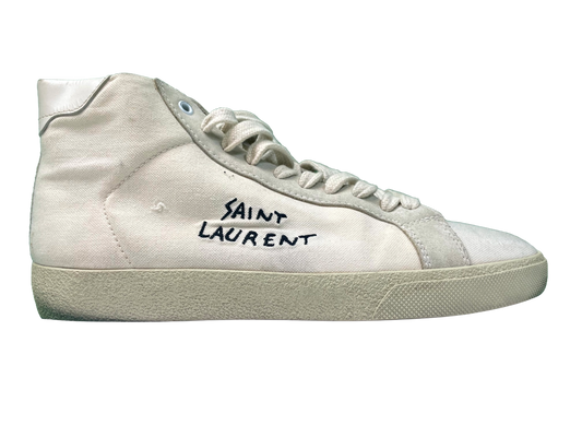 YSL Tan Hi White Sneakers