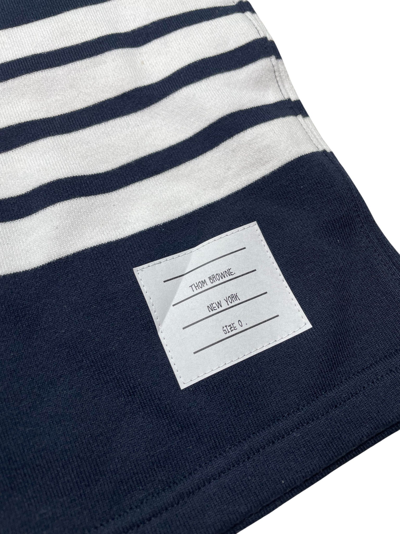 Thom Browne Navy & White Stripe Sweat Shorts