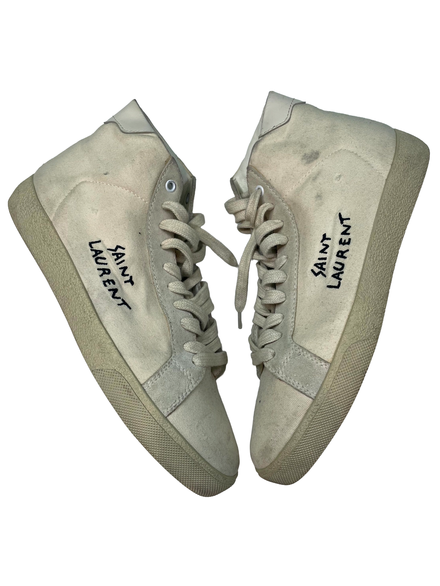 YSL Tan Hi White Sneakers