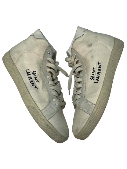 YSL Tan Hi White Sneakers