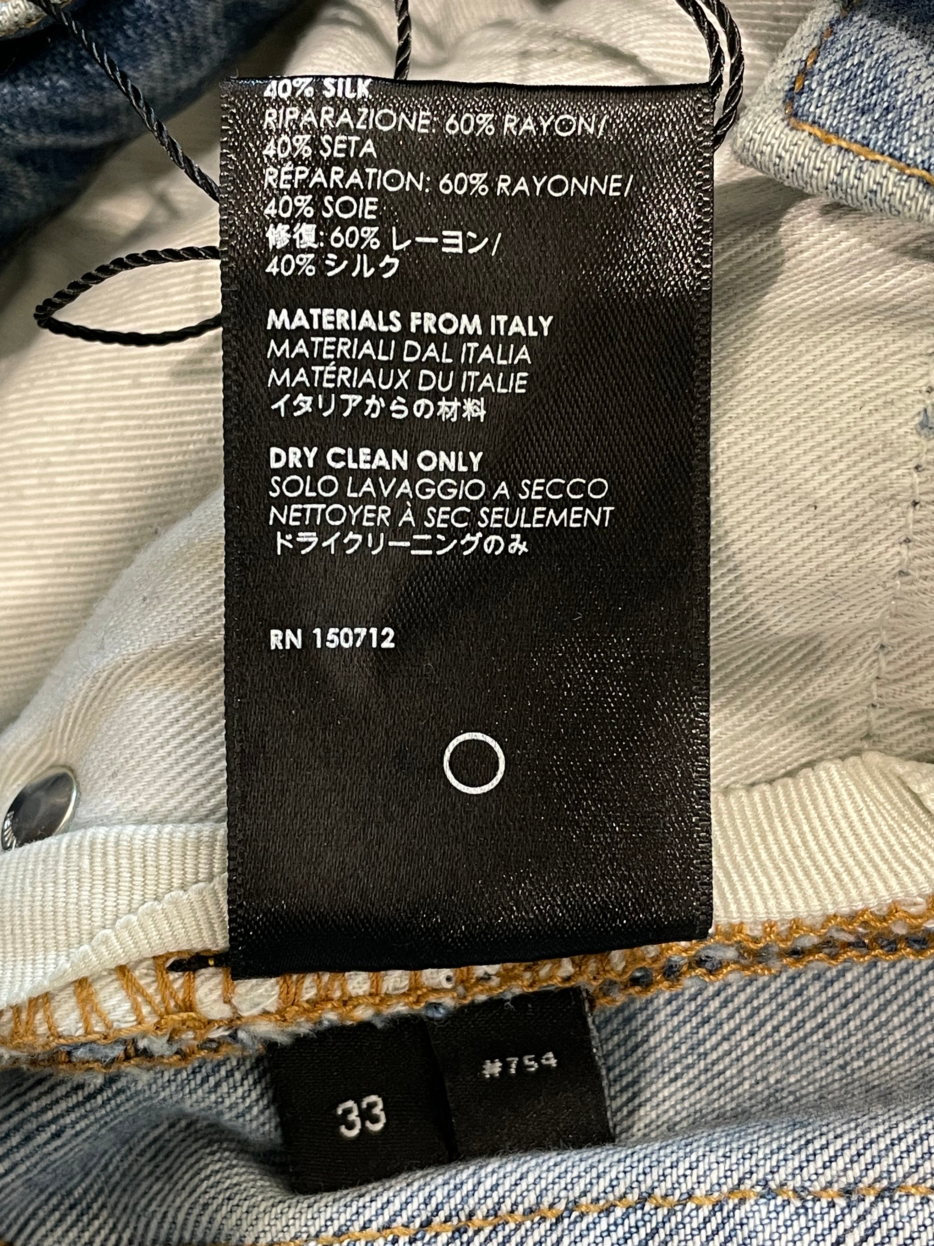 Amiri MX2 Brown Paisley Patch Light Wash Blue Jeans