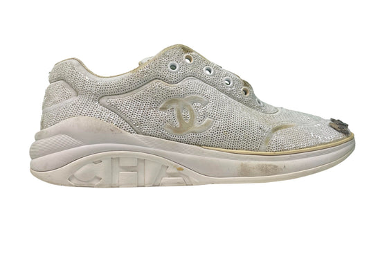 Chanel Glitter White Sneaker
