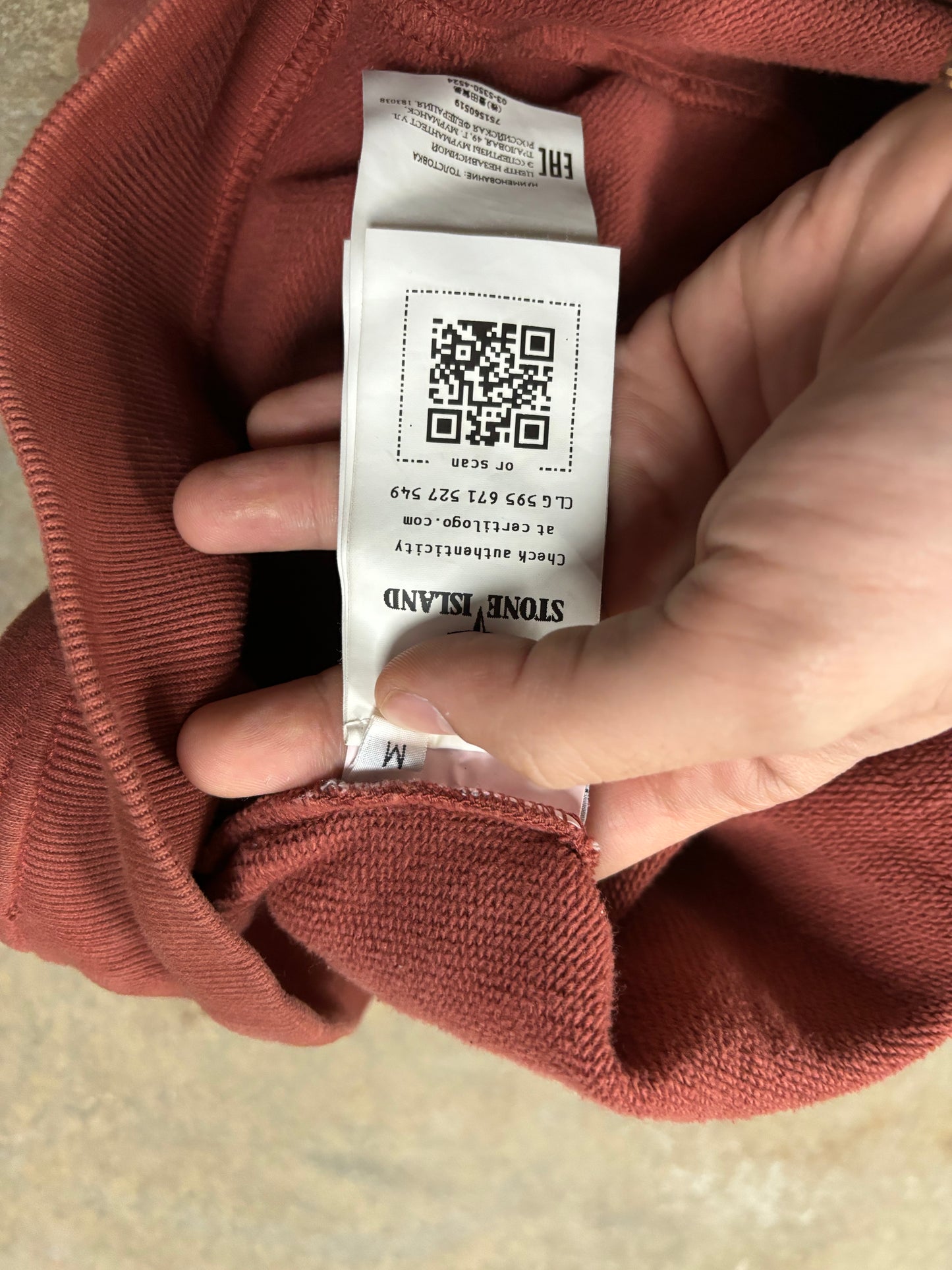 Stone Island Maroon Crewneck Used Medium