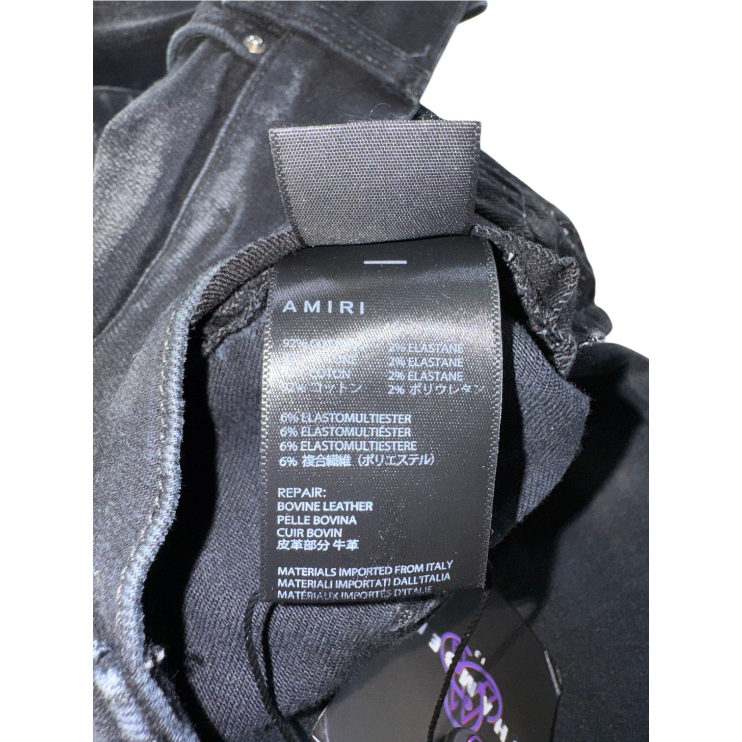 Amiri Cheetah Thrasher Black Jeans